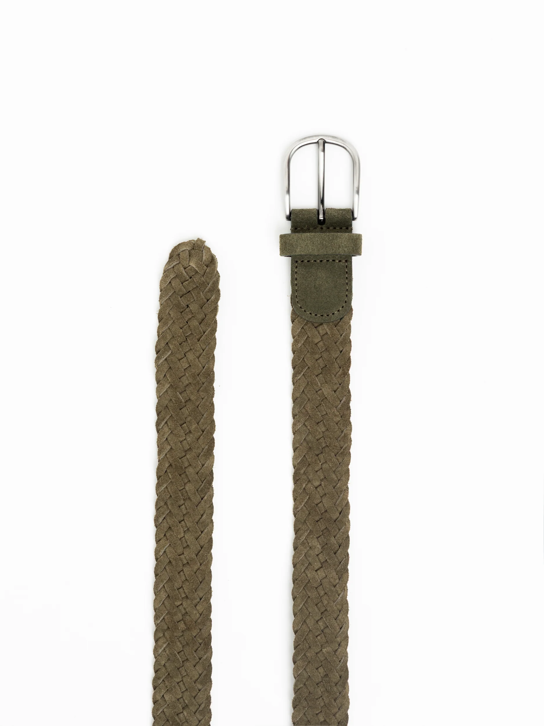 Green Woven Suede Belt