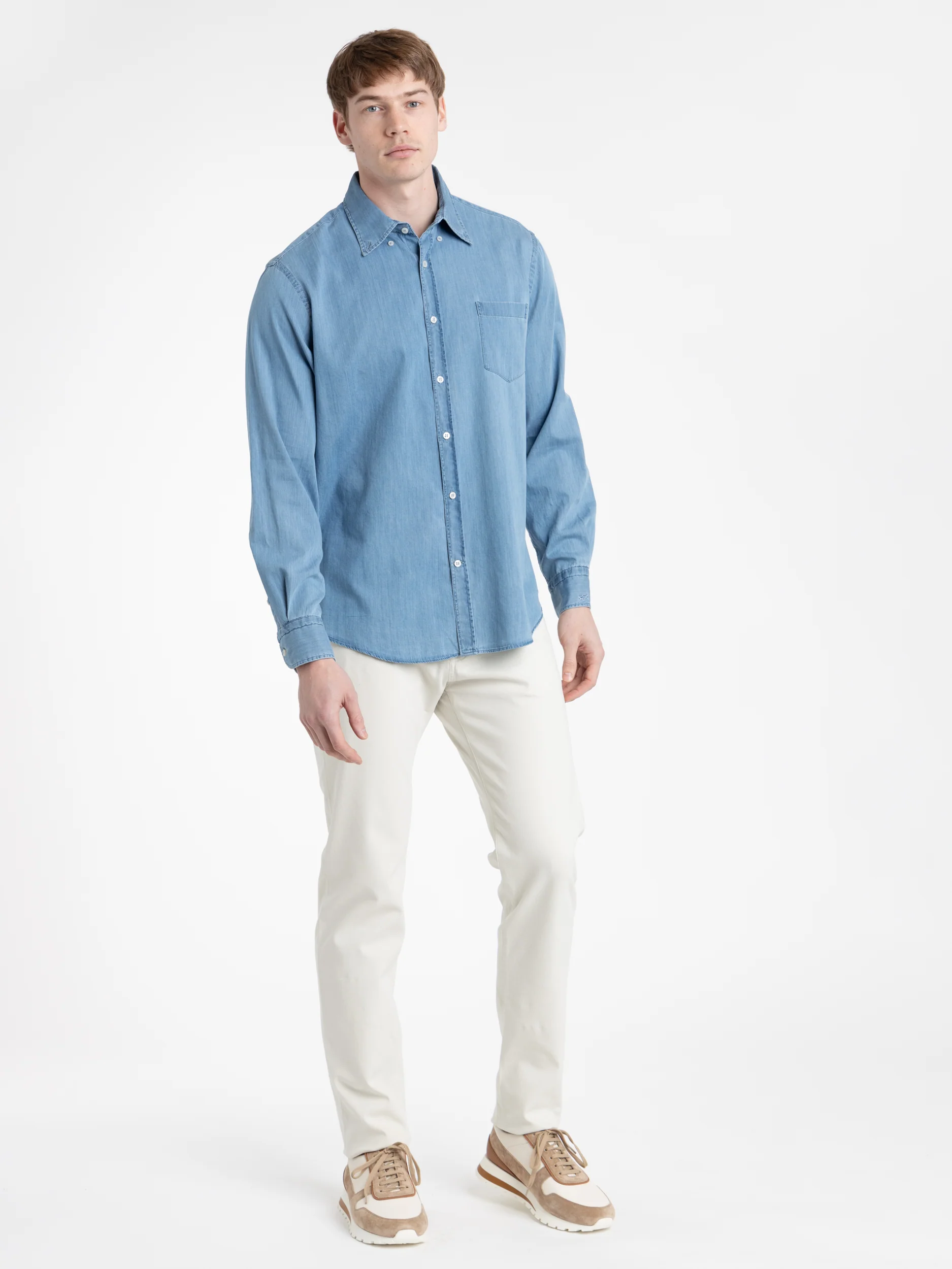 Azzurro Blue Denim Shirt - Image 2