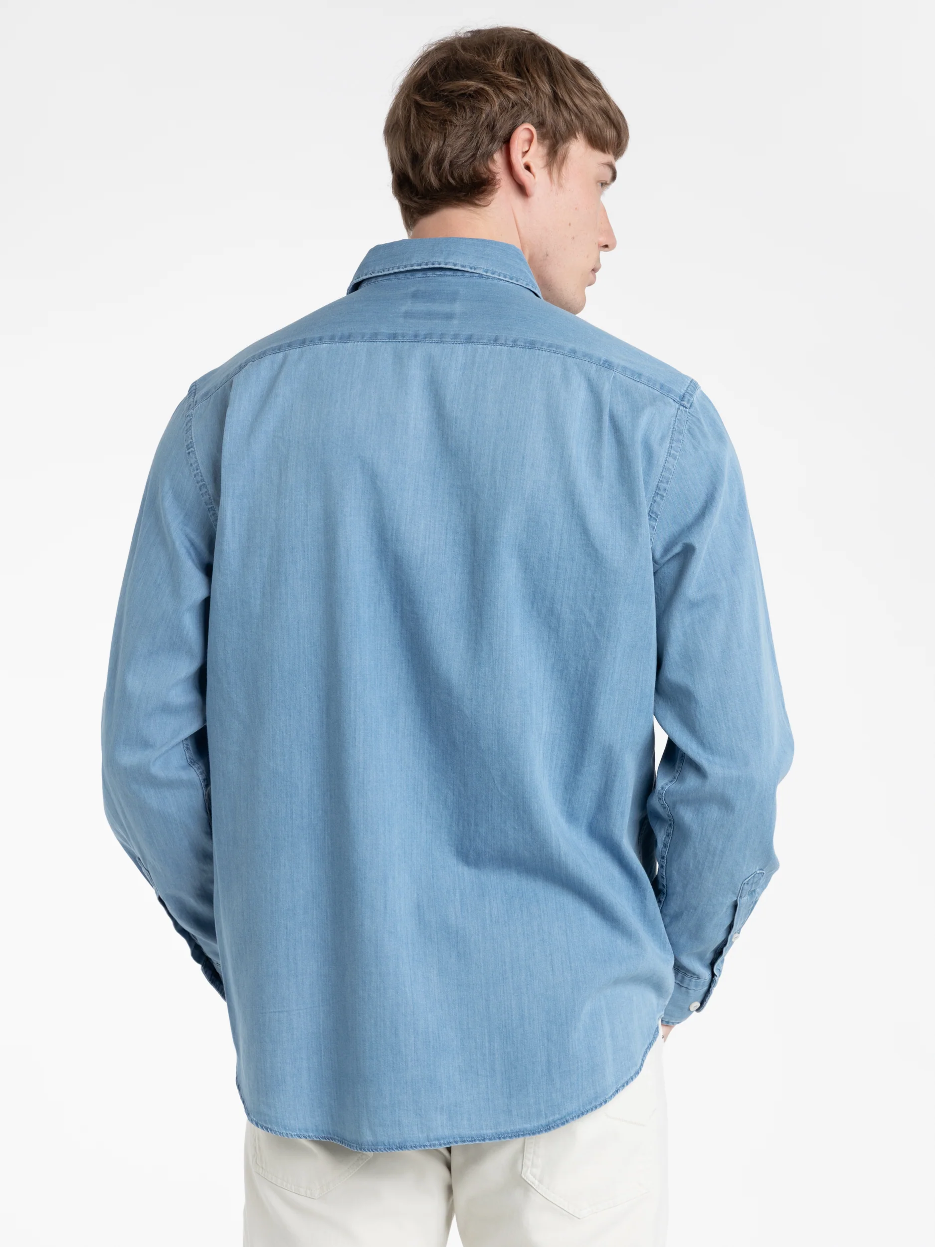 Azzurro Blue Denim Shirt - Image 4
