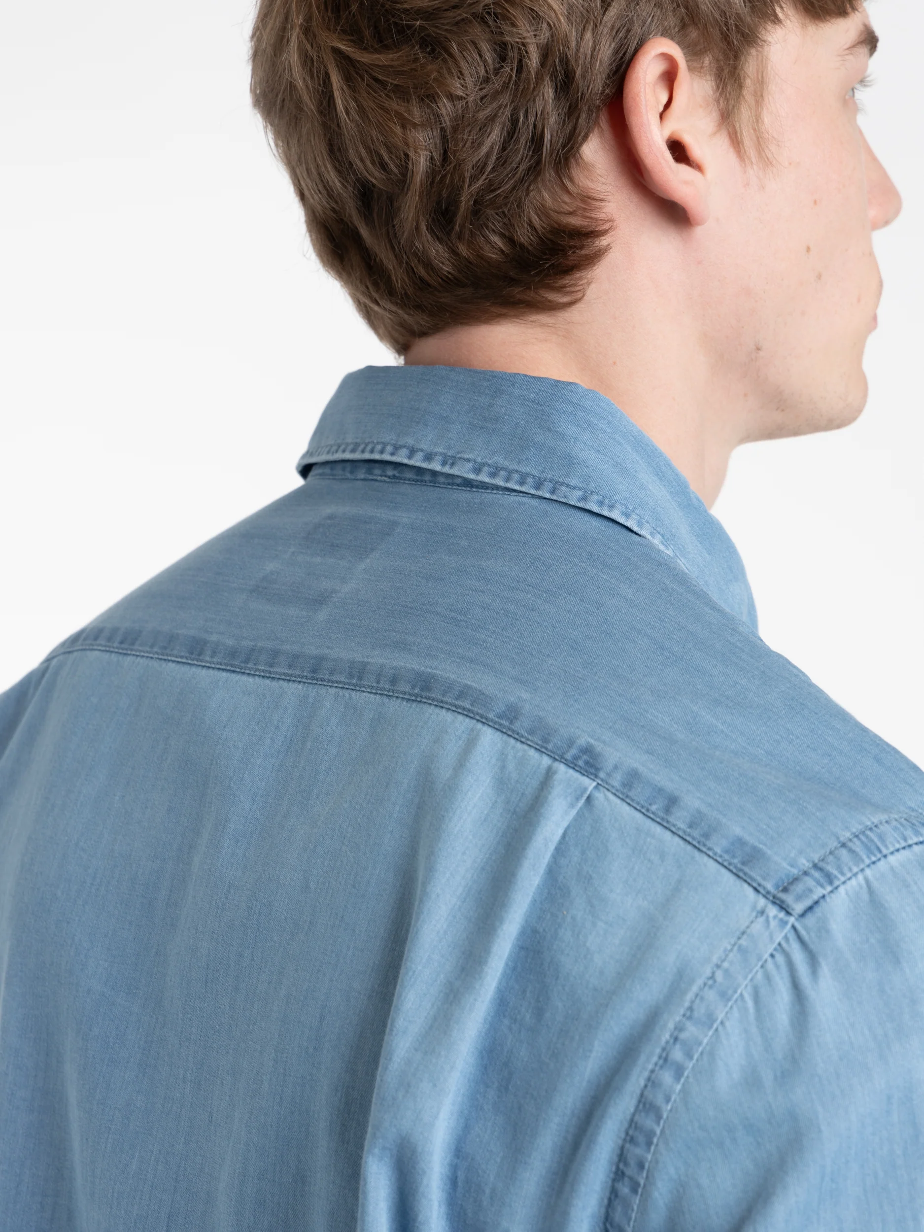 Azzurro Blue Denim Shirt - Image 6