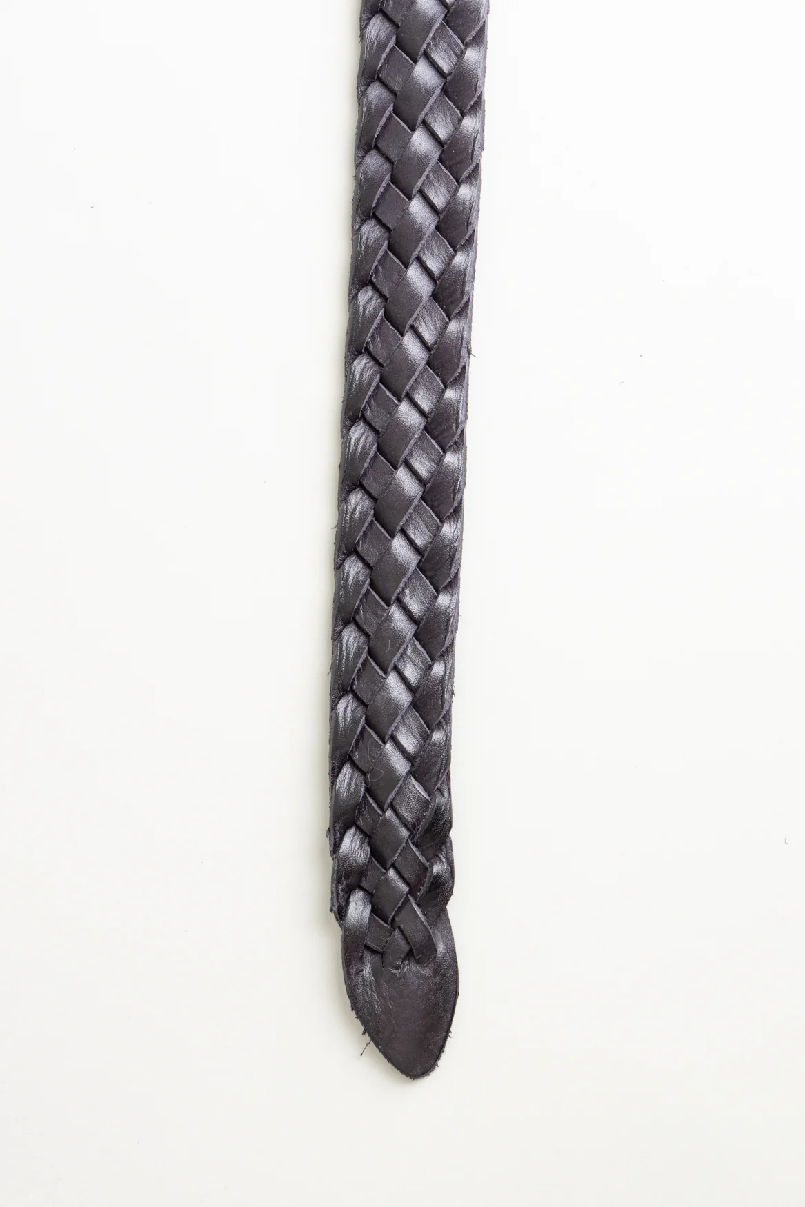 Black Braided Leather Belt - Image 2