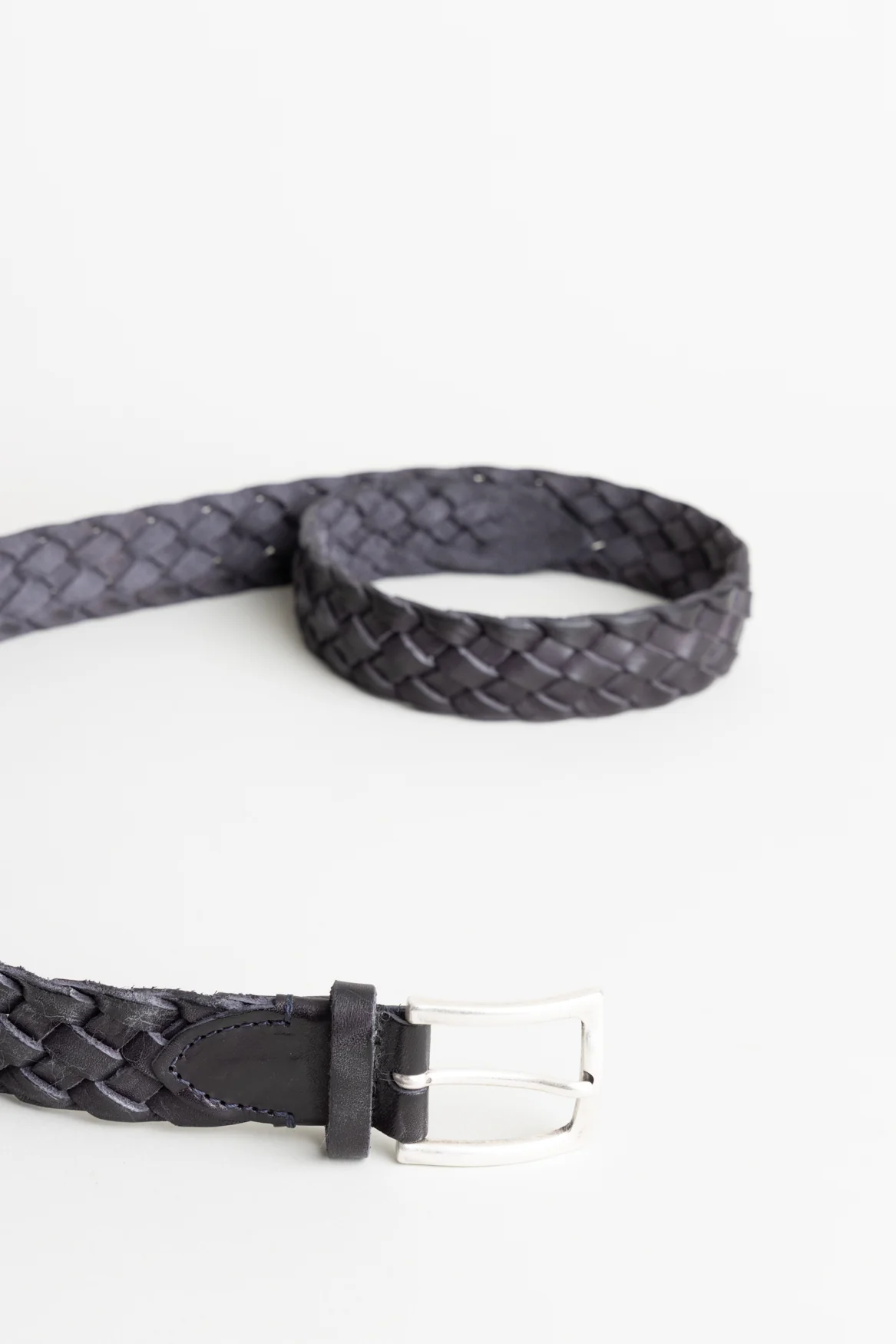Black Braided Leather Belt - Image 4