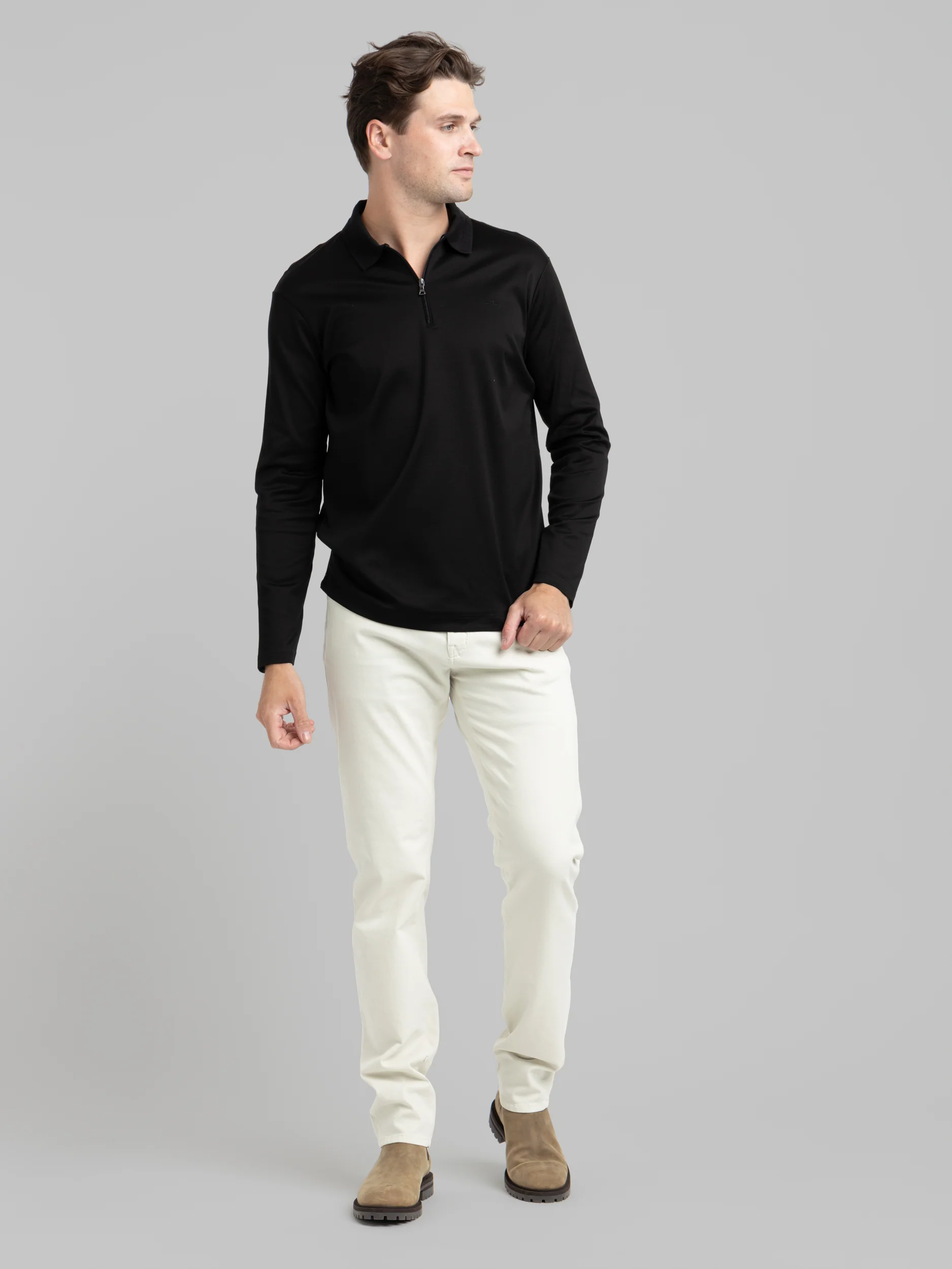 Black Aqua Interlock Cotton Polo Shirt - Image 2