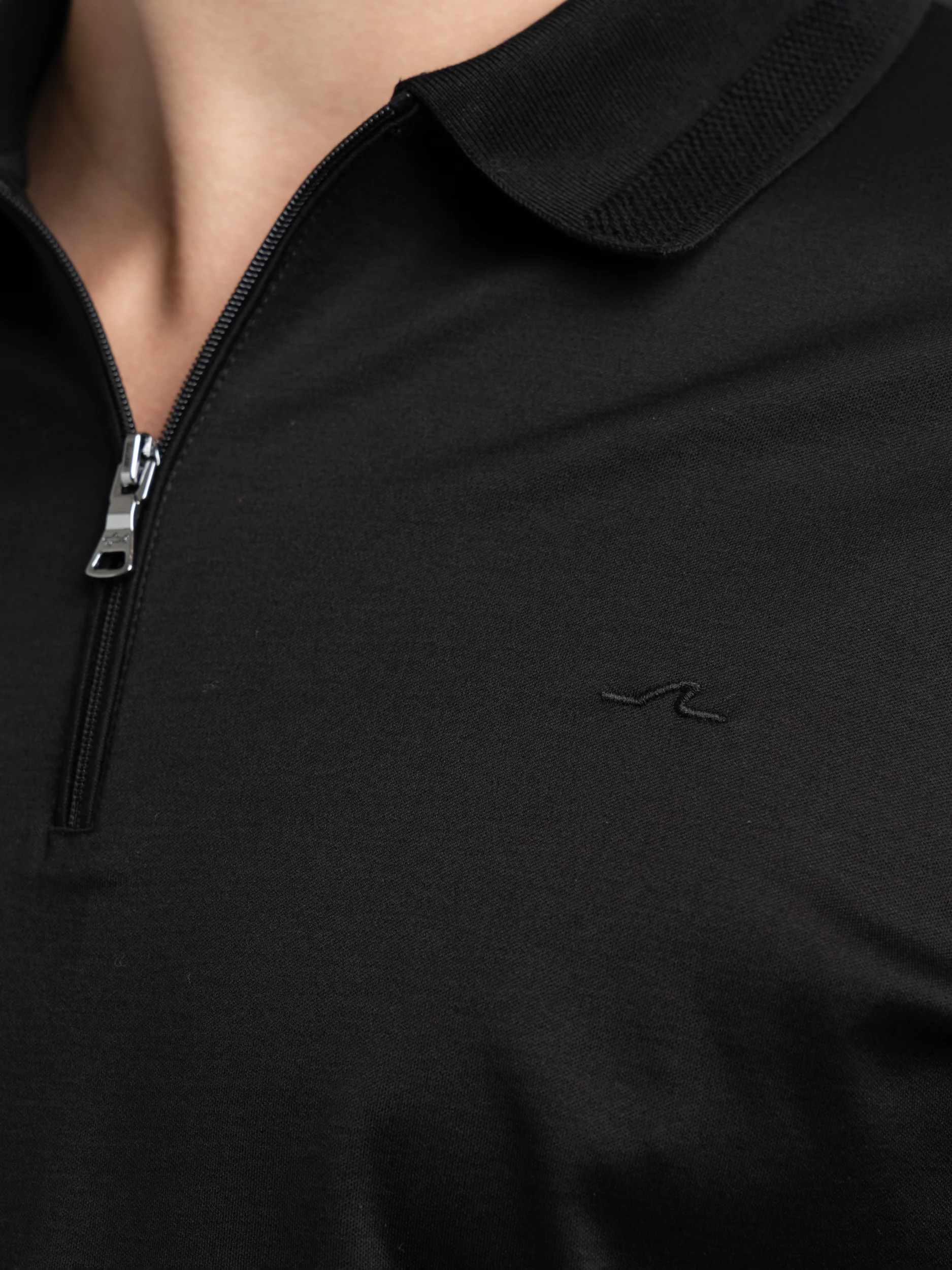 Black Aqua Interlock Cotton Polo Shirt - Image 4