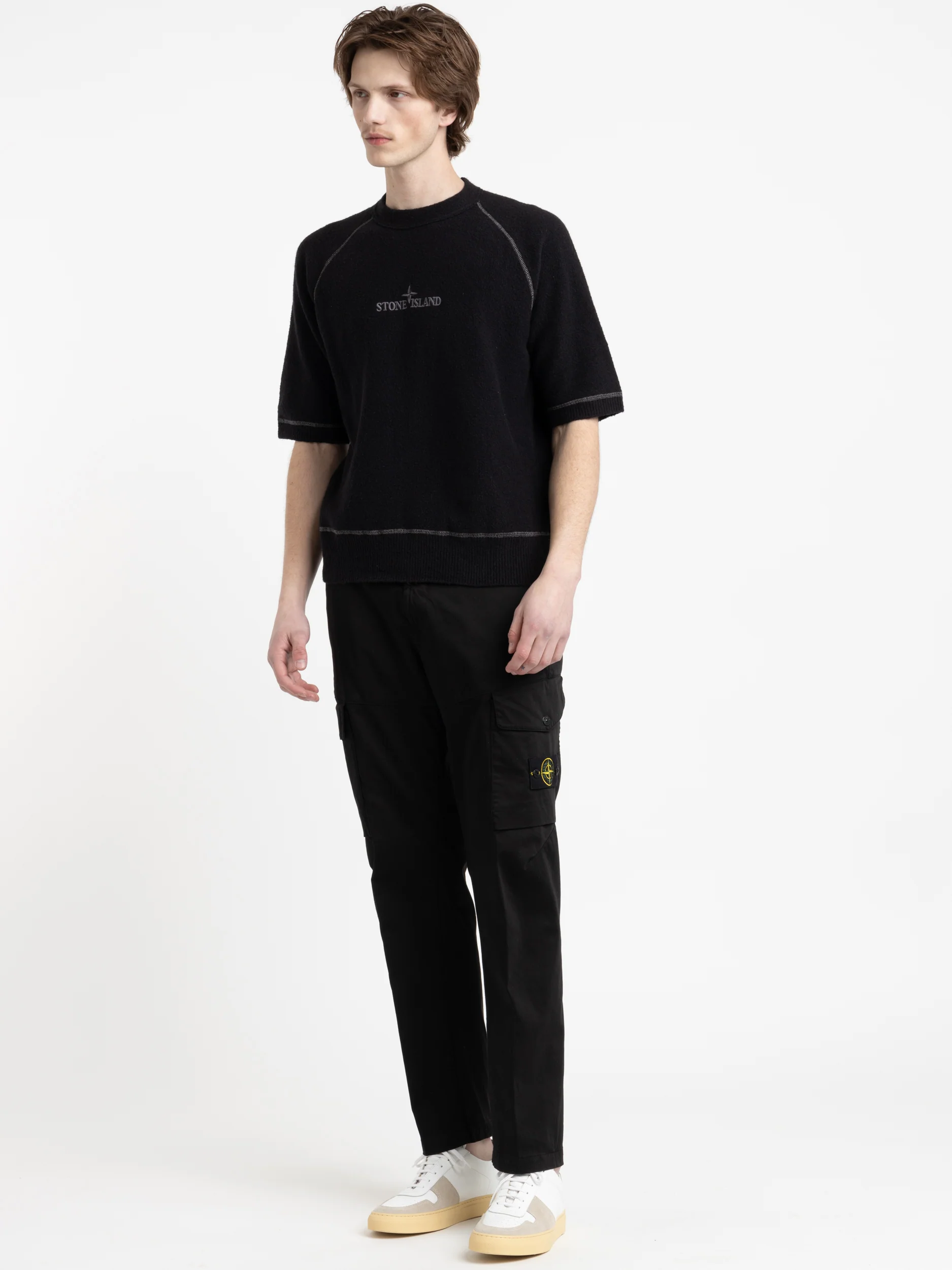 Black Textured Short Sleeve Crewneck - Image 2