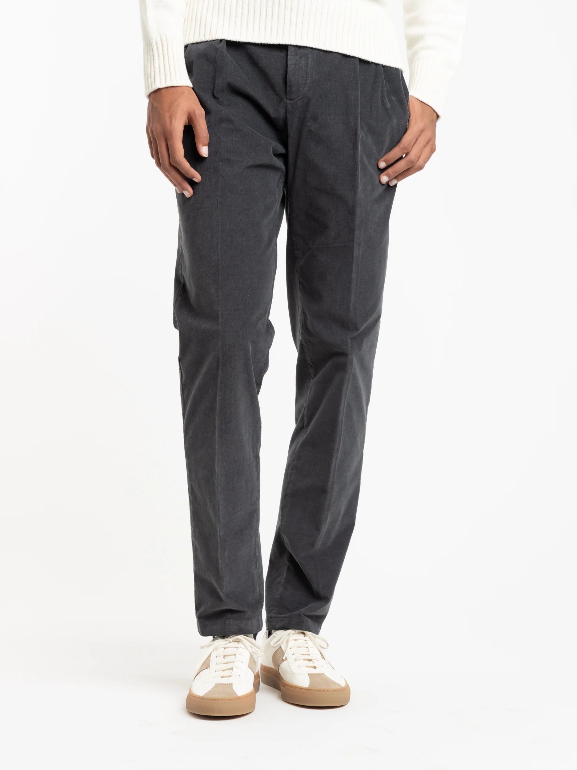Blue Cotton Velvet Trousers