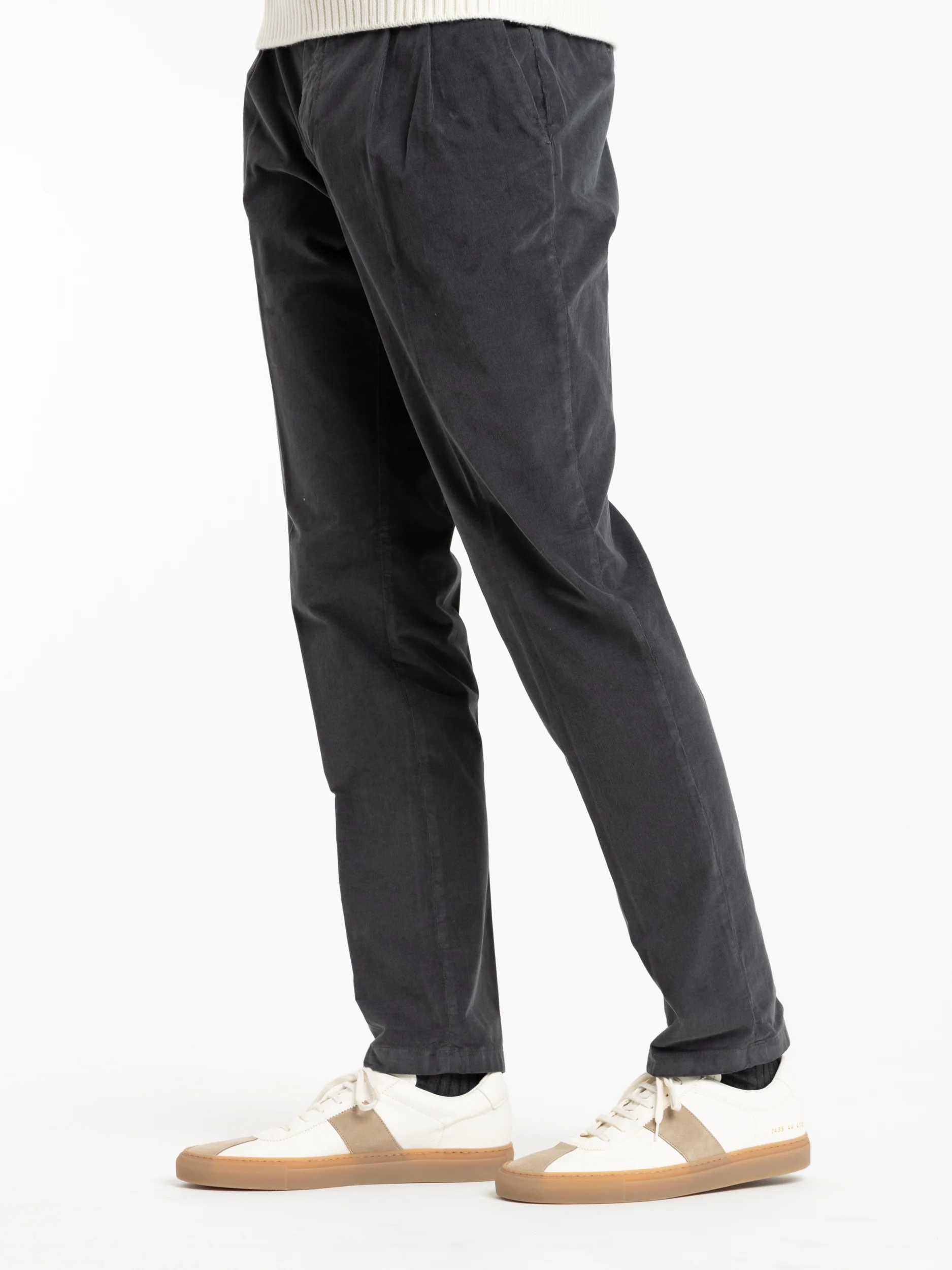 Blue Cotton Velvet Trousers - Image 3