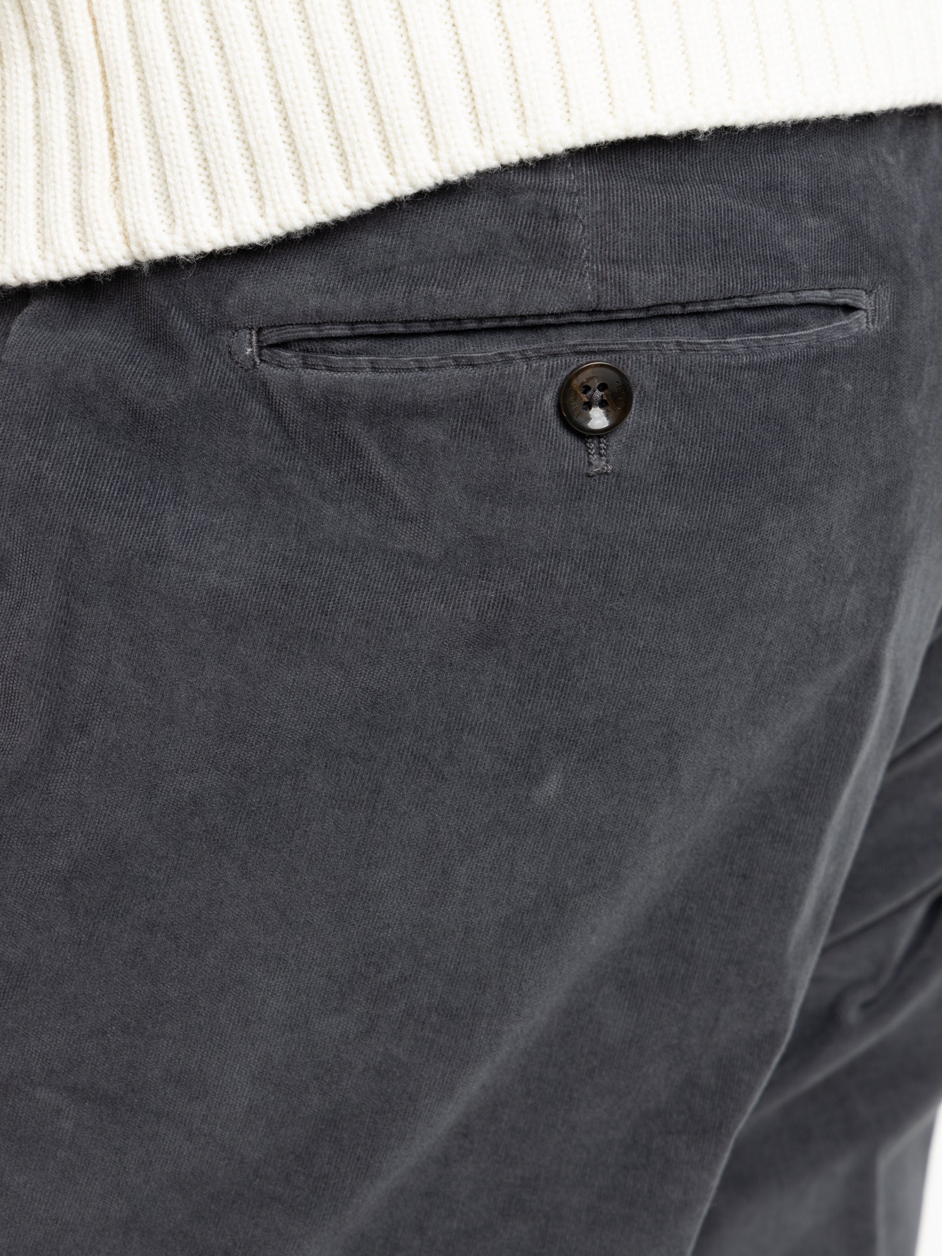 Blue Cotton Velvet Trousers - Image 5