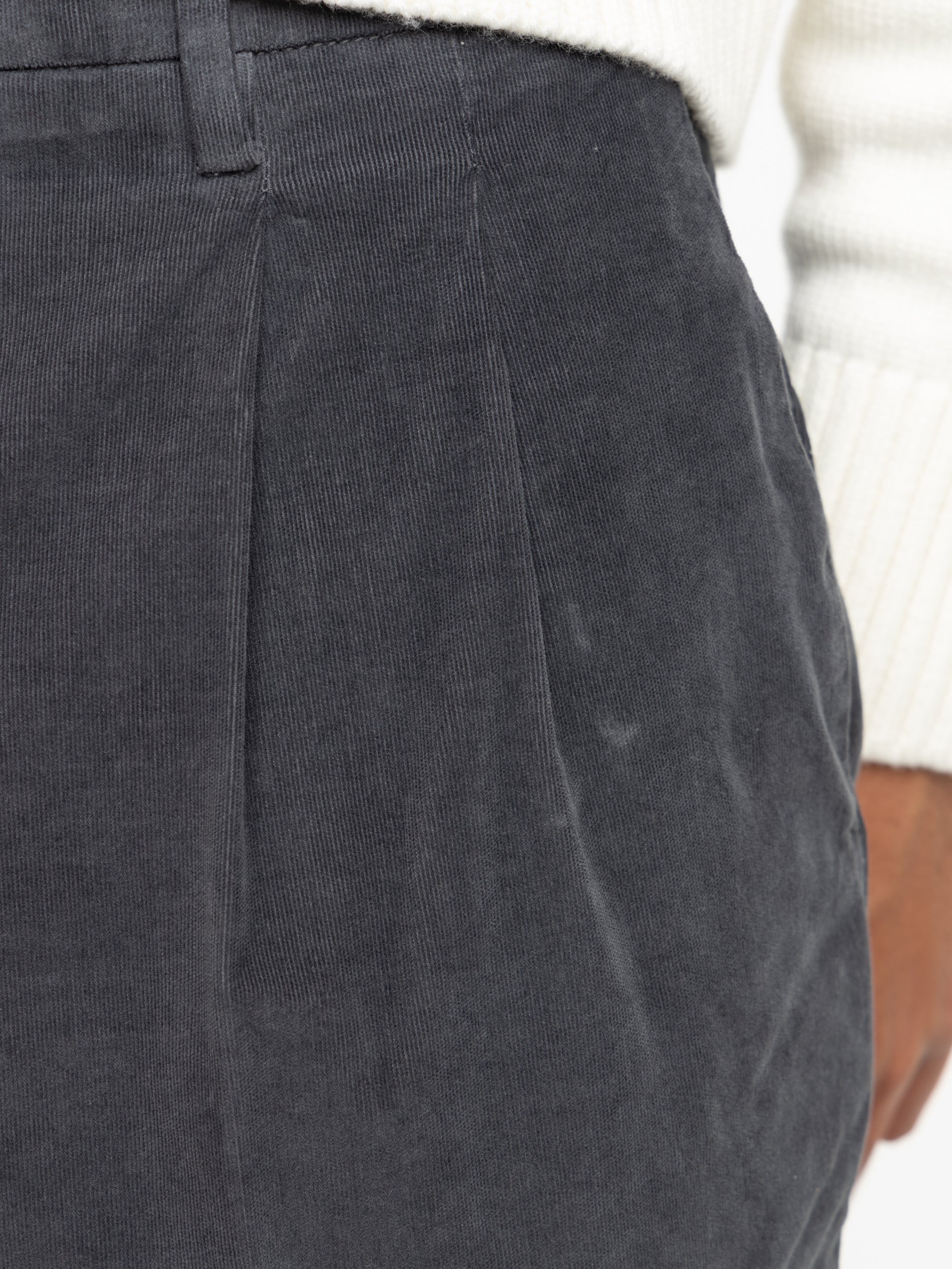 Blue Cotton Velvet Trousers - Image 6