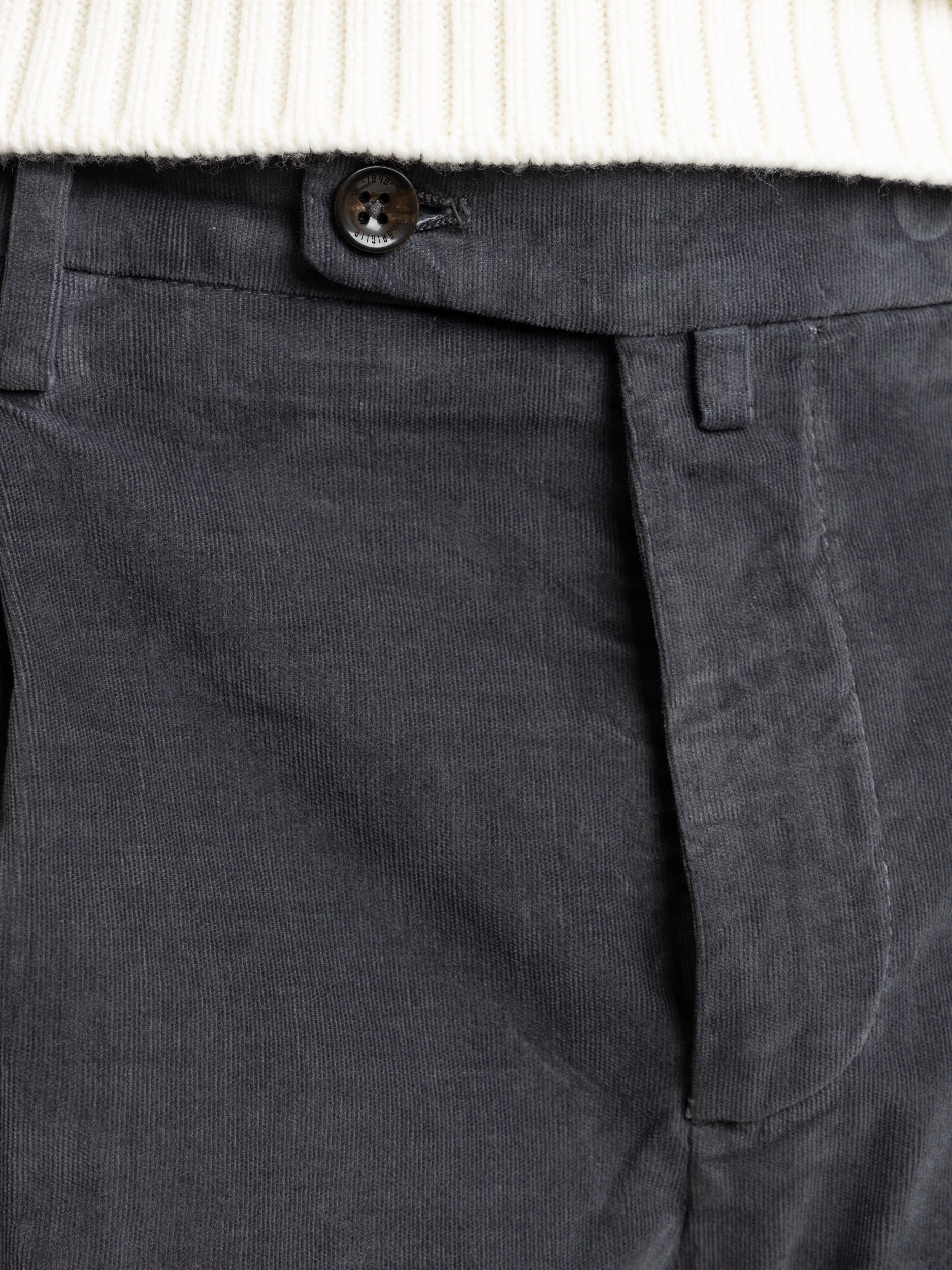 Blue Cotton Velvet Trousers - Image 7