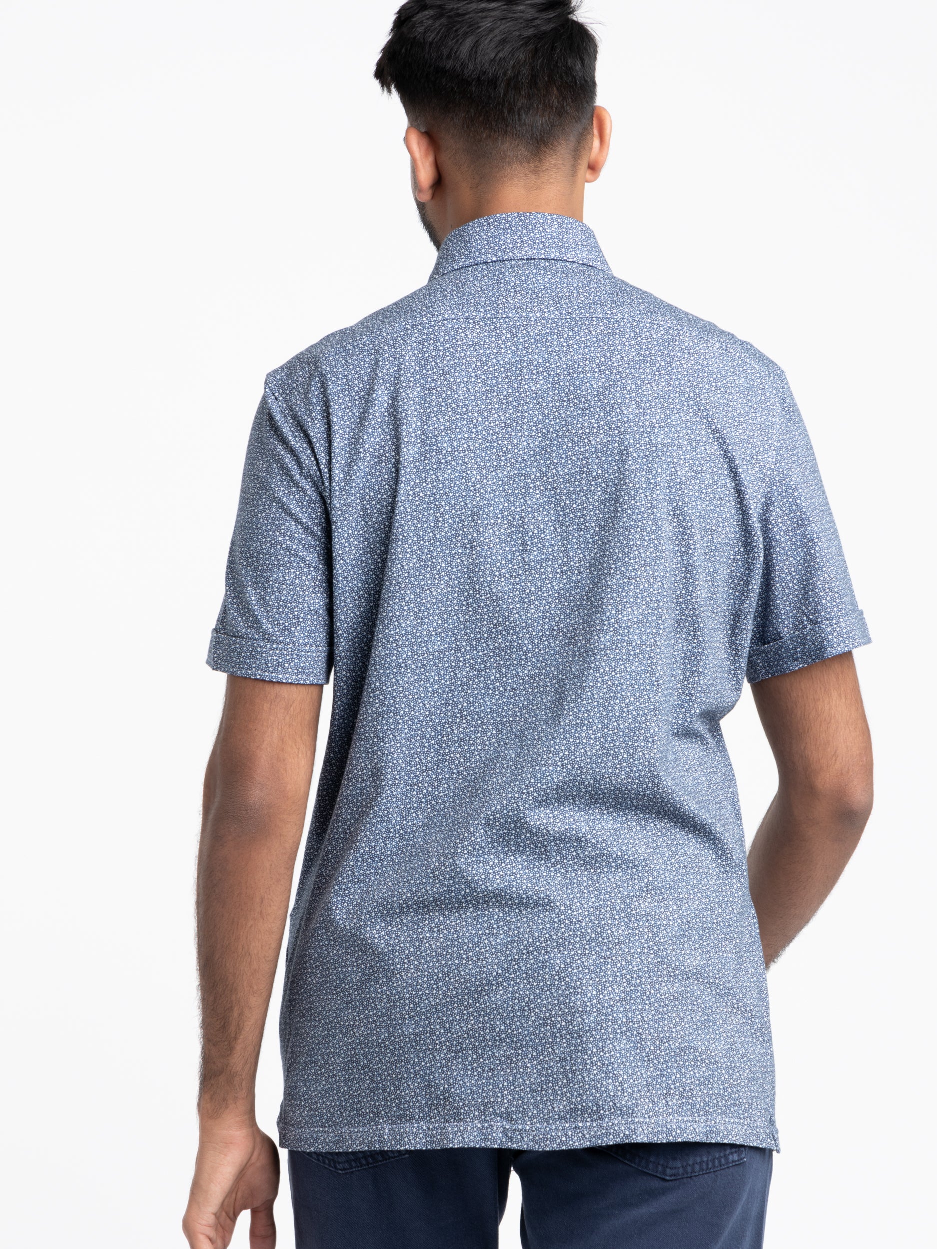 Blue Dotted Short Sleeve Shirt - Image 4