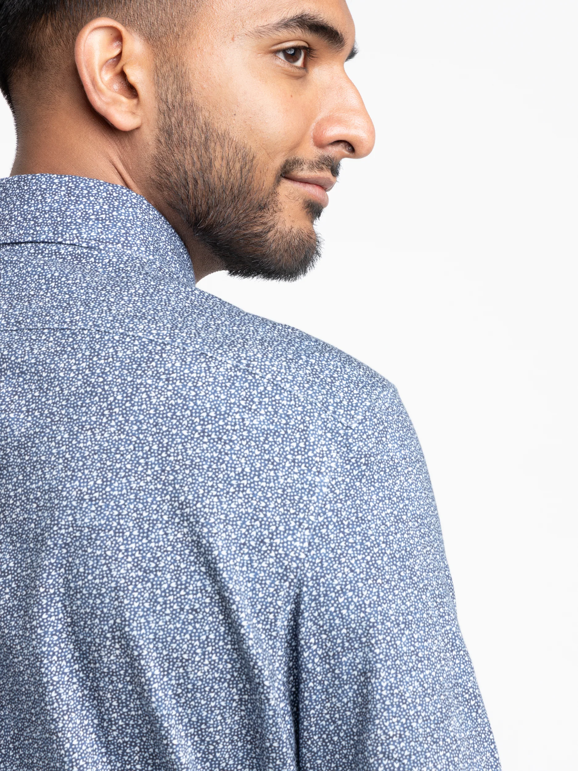 Blue Dotted Short Sleeve Shirt - Image 5