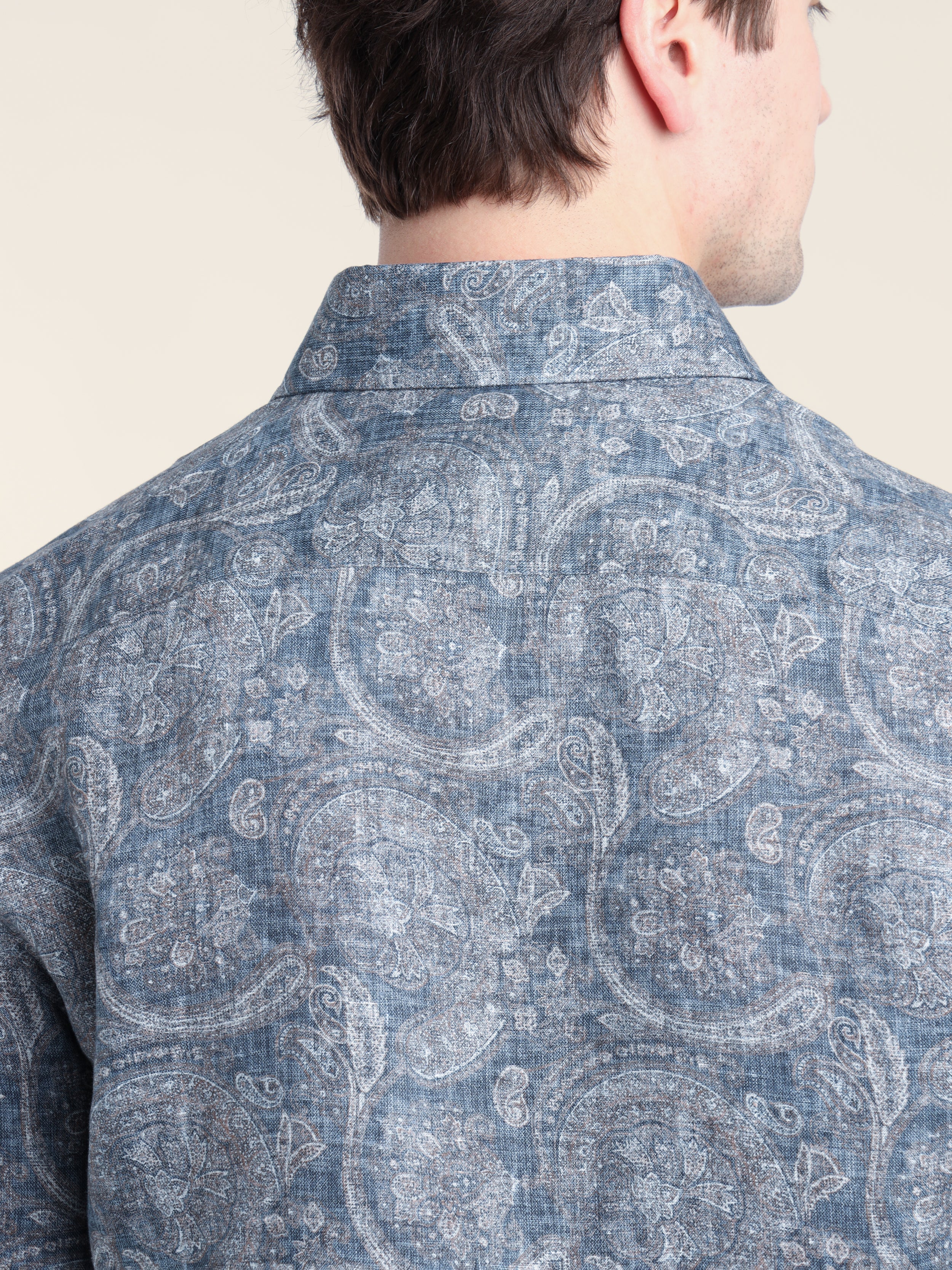 Blue Paisley Cotton Shirt - Image 6