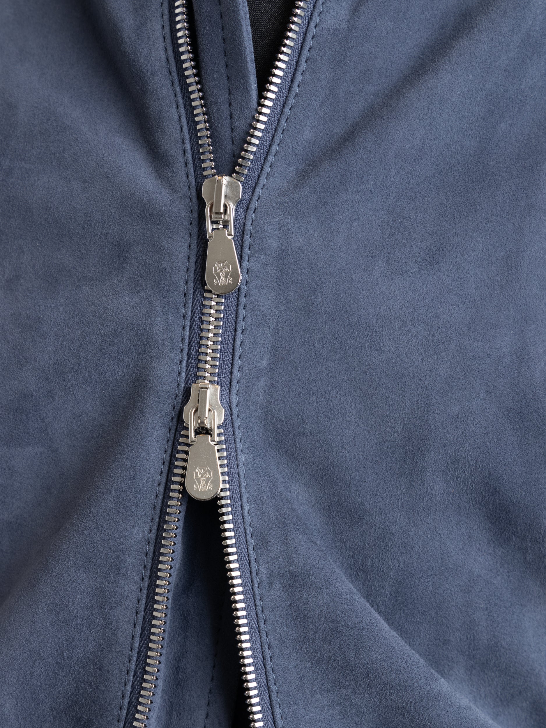 Blue Suede Bomber Jacket - Image 5