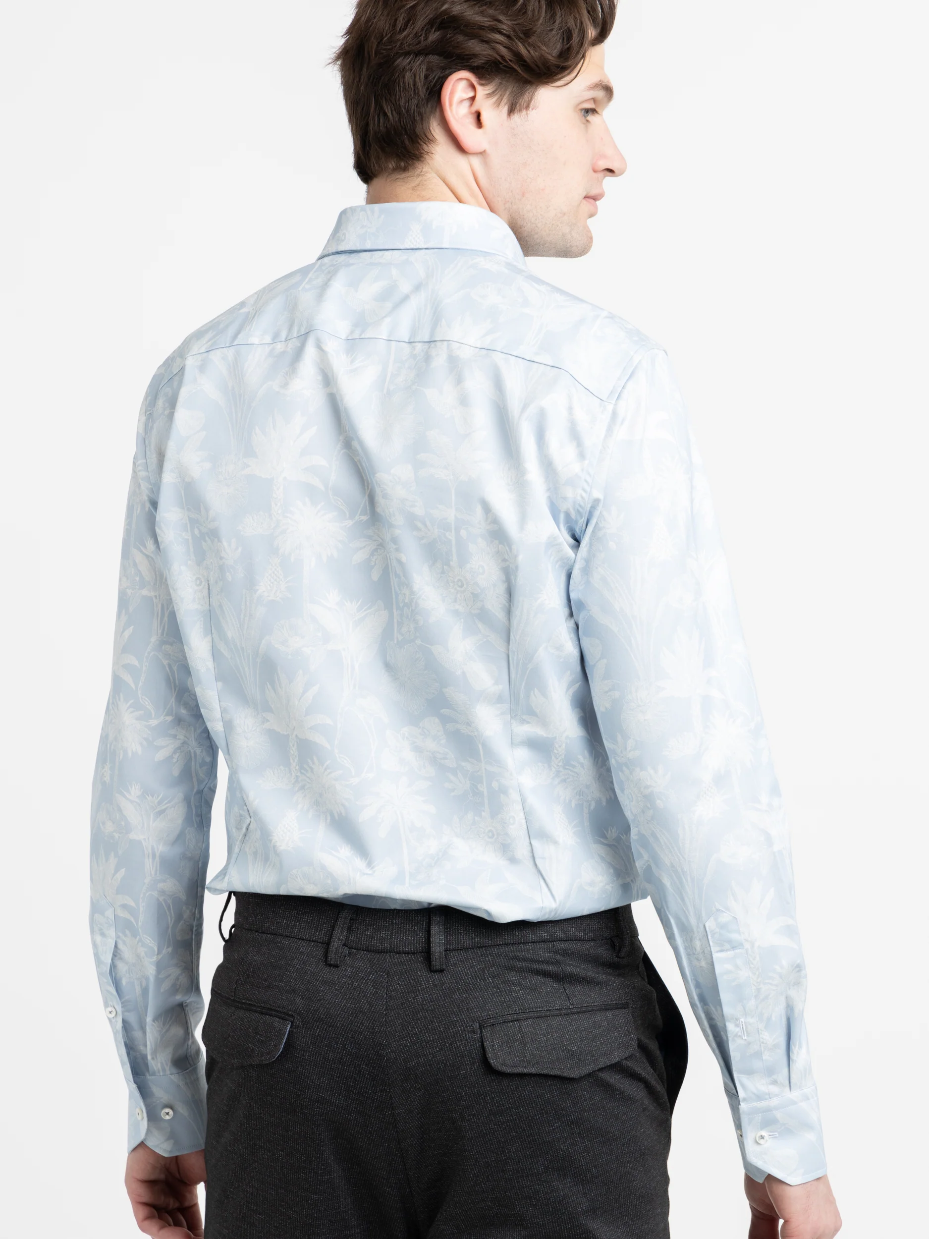 Blue Tropical Print Sofie Shirt - Image 3