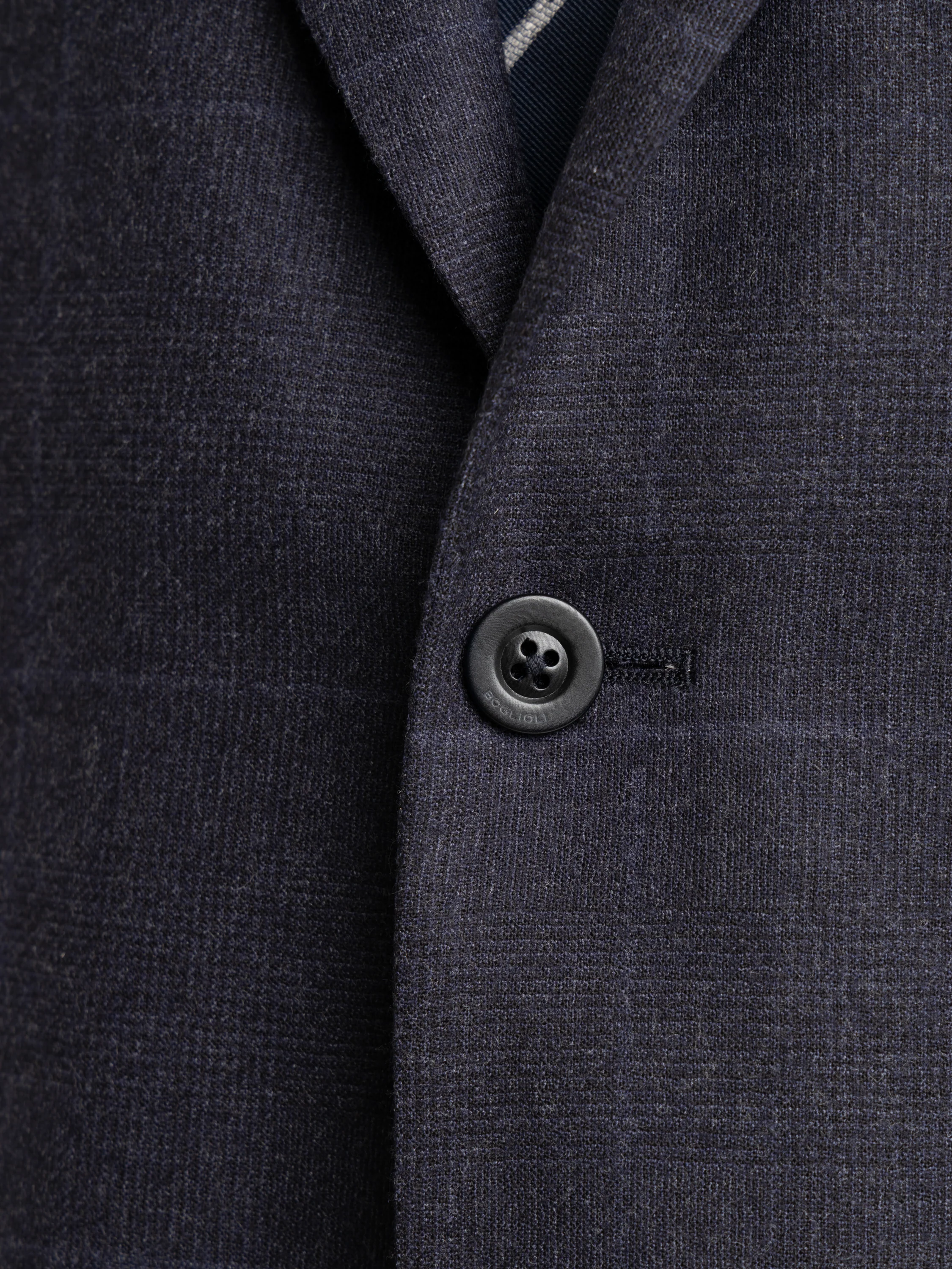 Navy Graph Check Deconstructed Flannel Wool Suit - Image 7