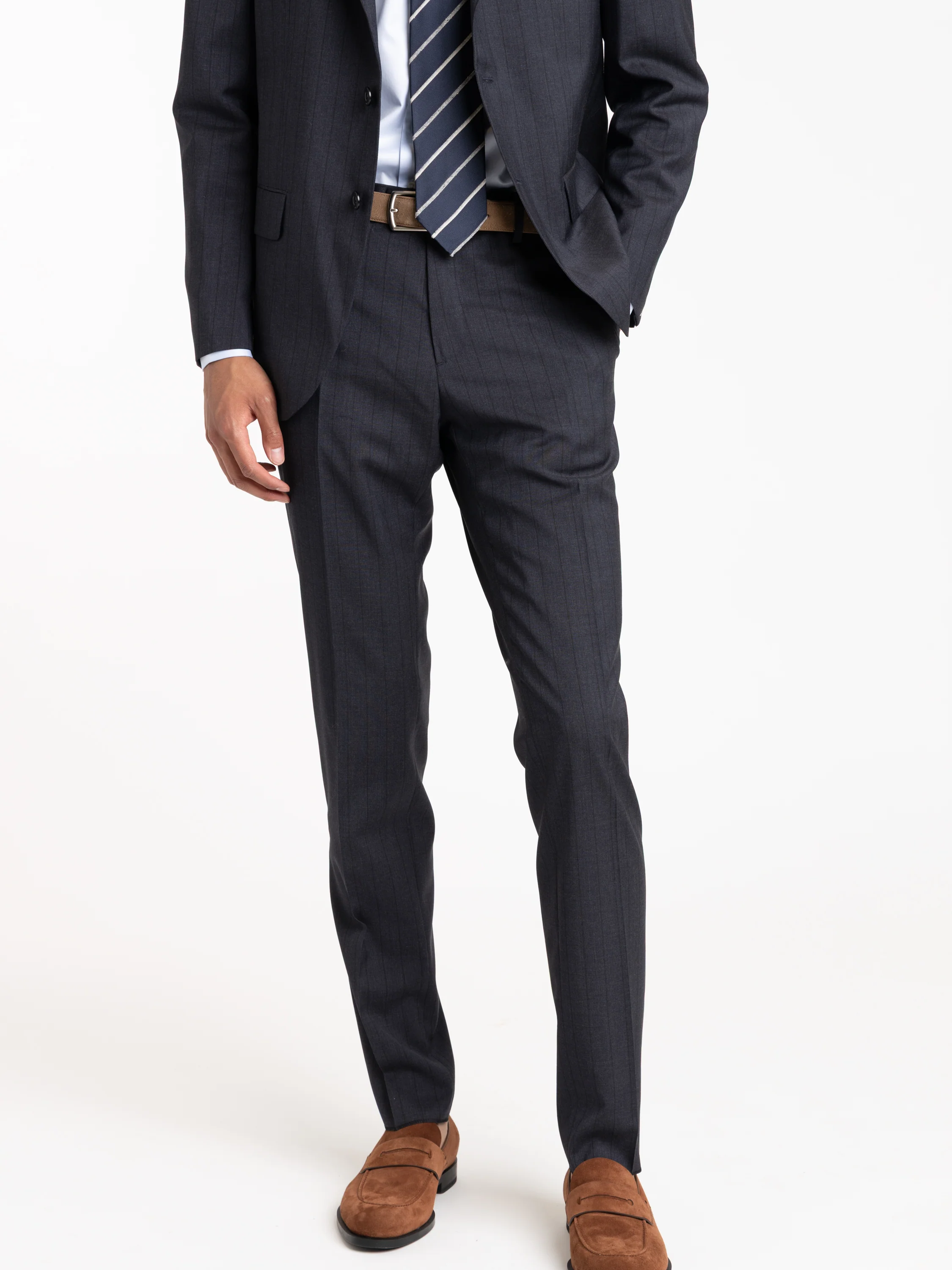 Black Stripe Navy Suit - Image 9