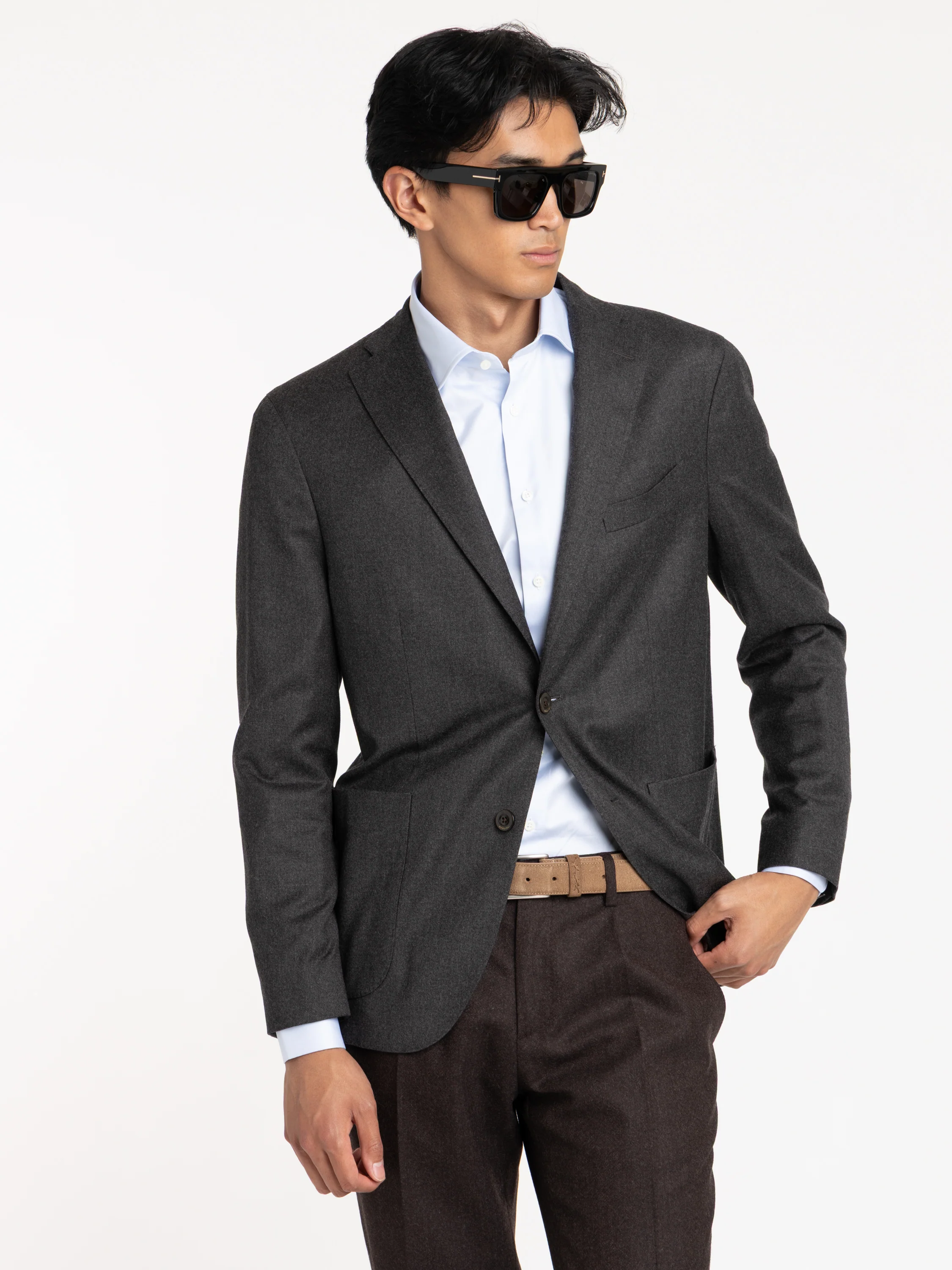 Grey Flannel Wool K Jacket