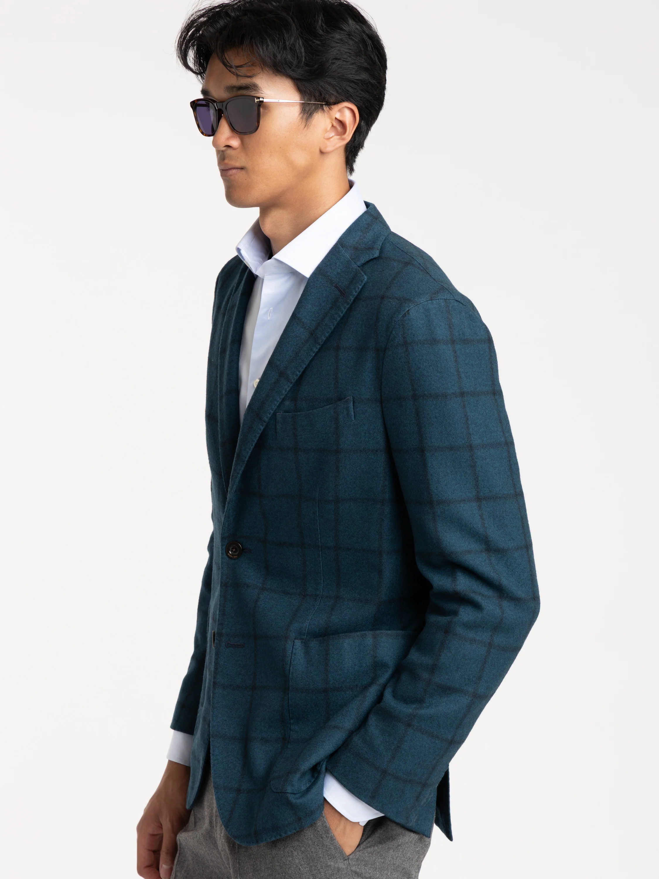 Blue Check Wool K Jacket - Image 3