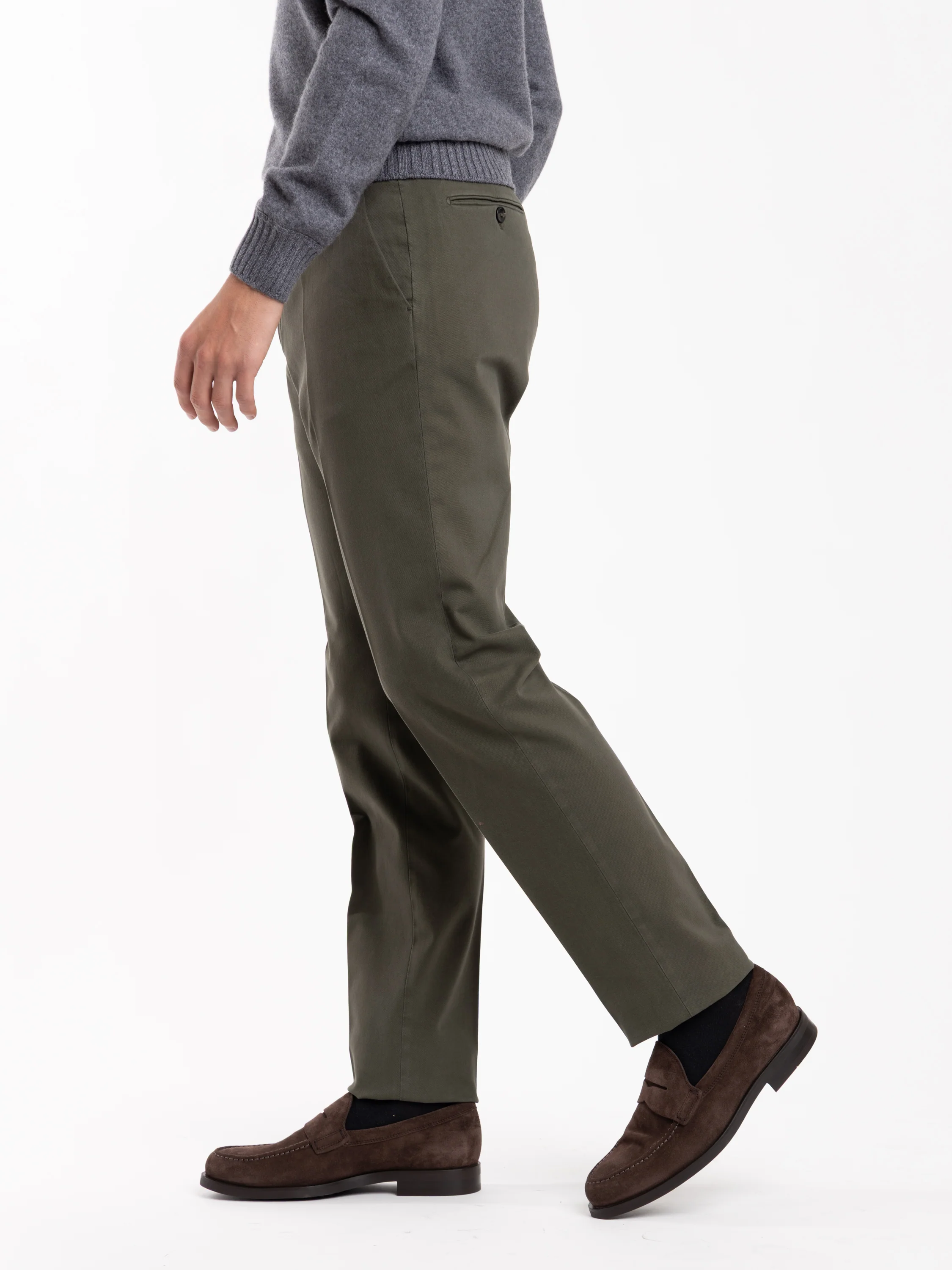 Olive Cotton Twill Pant - Image 3