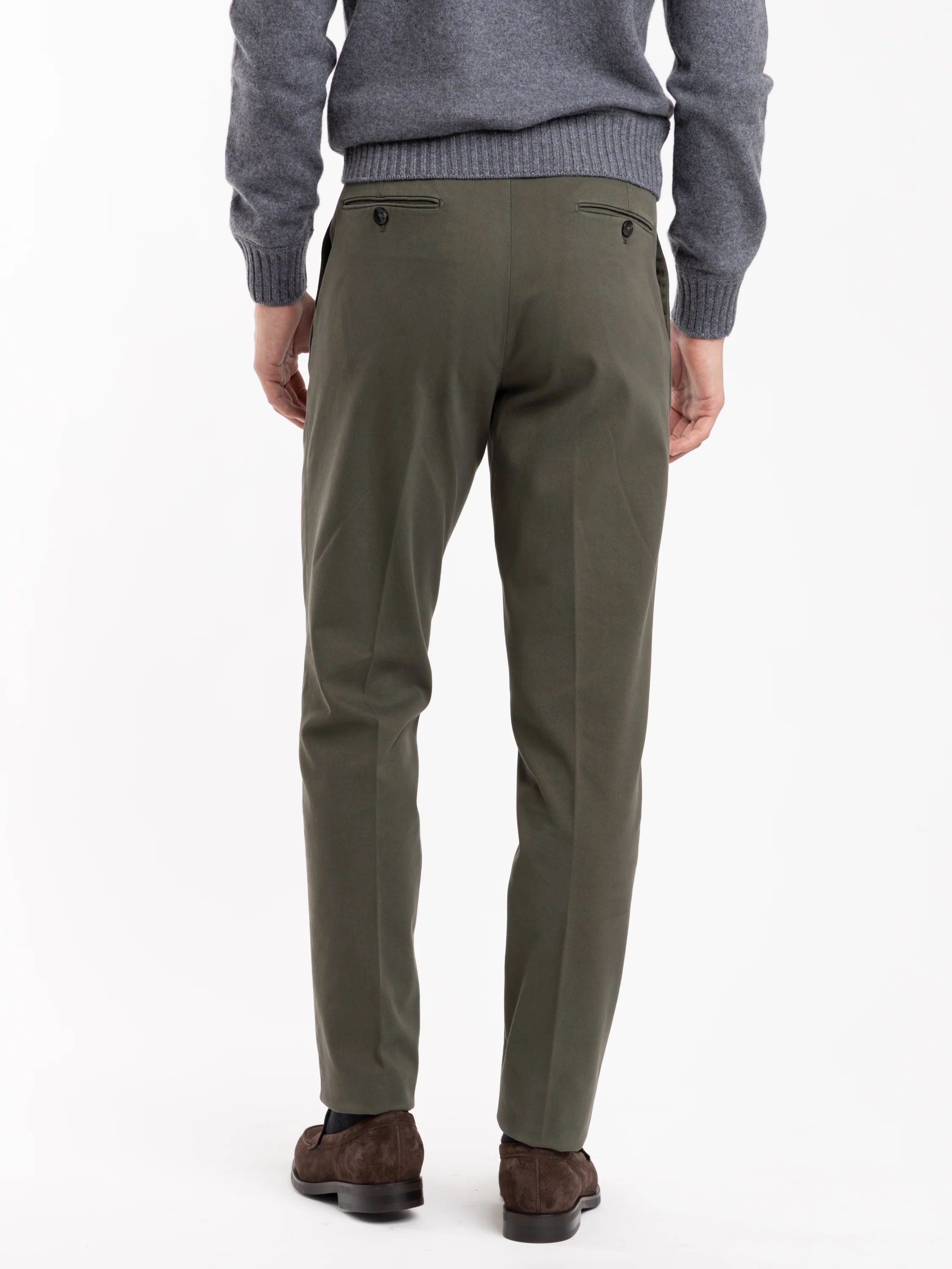 Olive Cotton Twill Pant - Image 4
