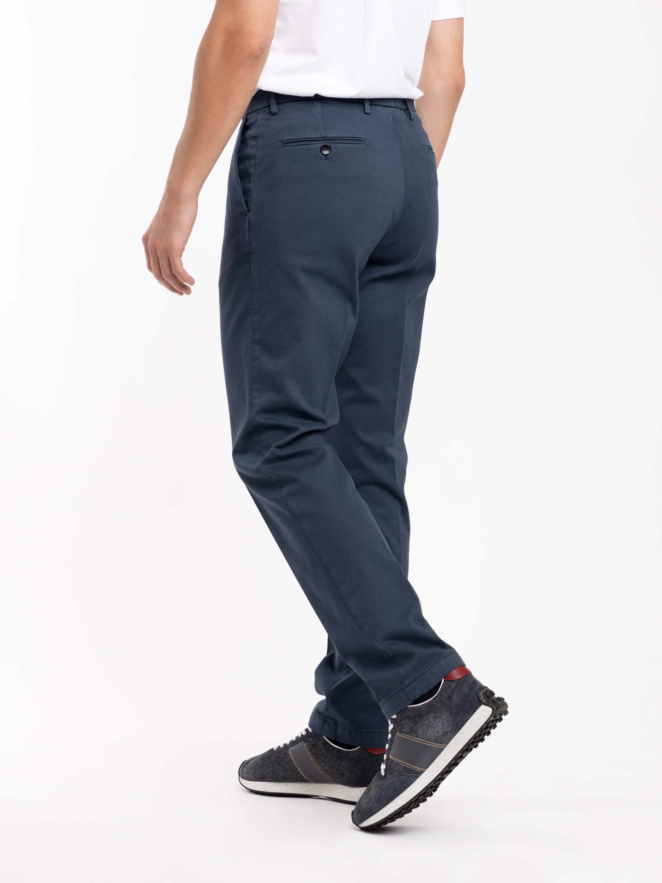 Blue Cotton-Modal Twill Pant - Image 3