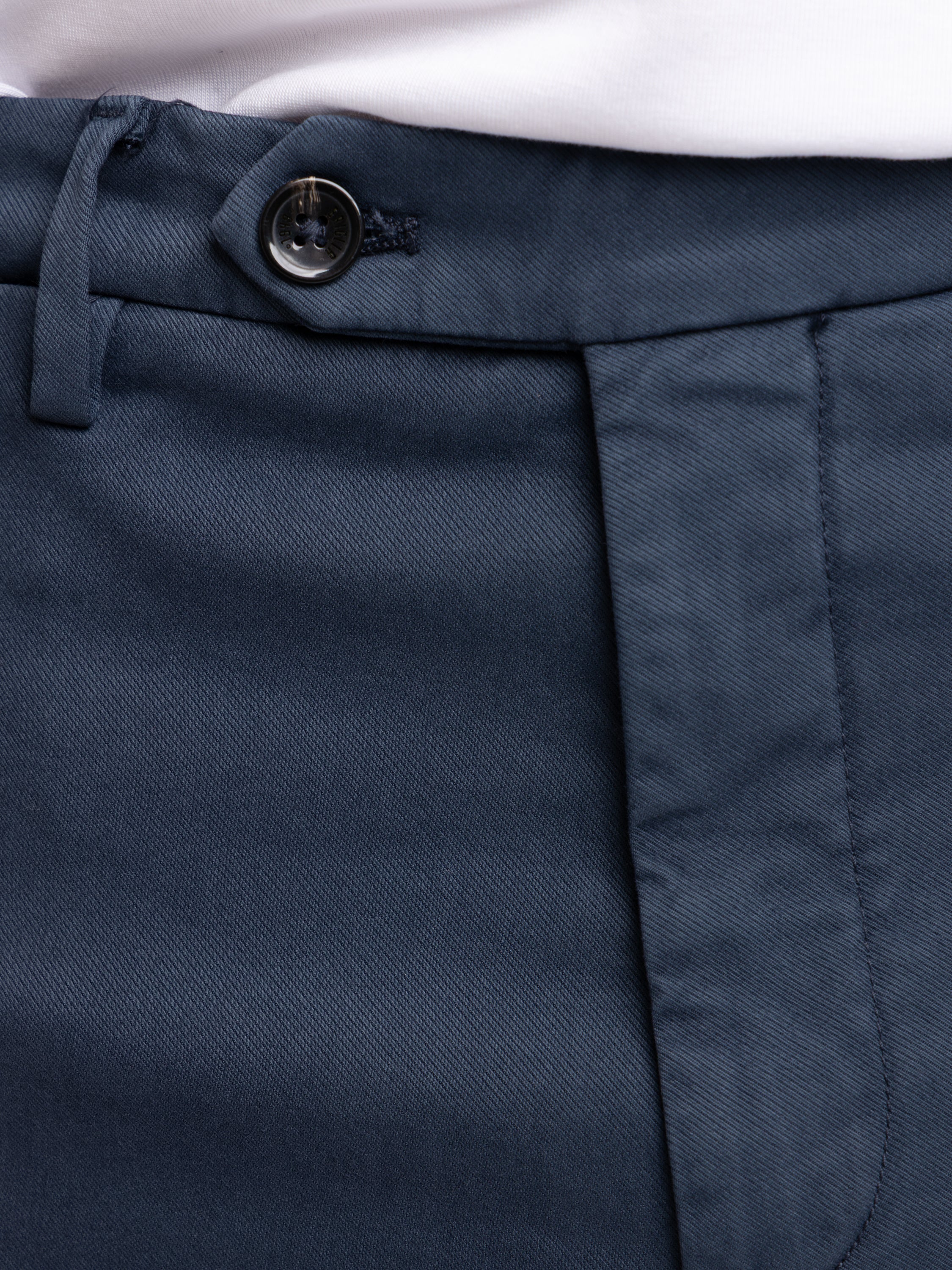 Blue Cotton-Modal Twill Pant - Image 6