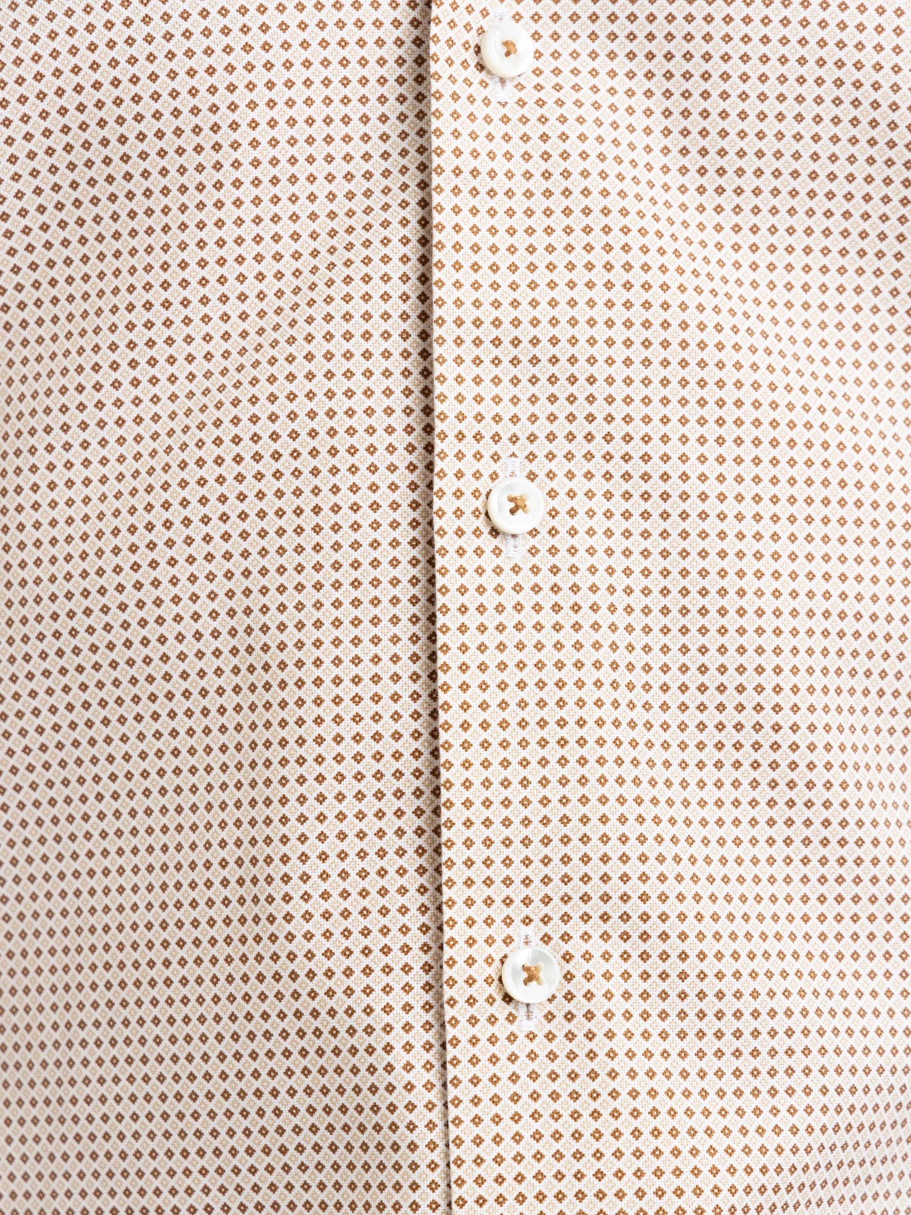 Brown Micro Patterned Twill Shirt - Image 7