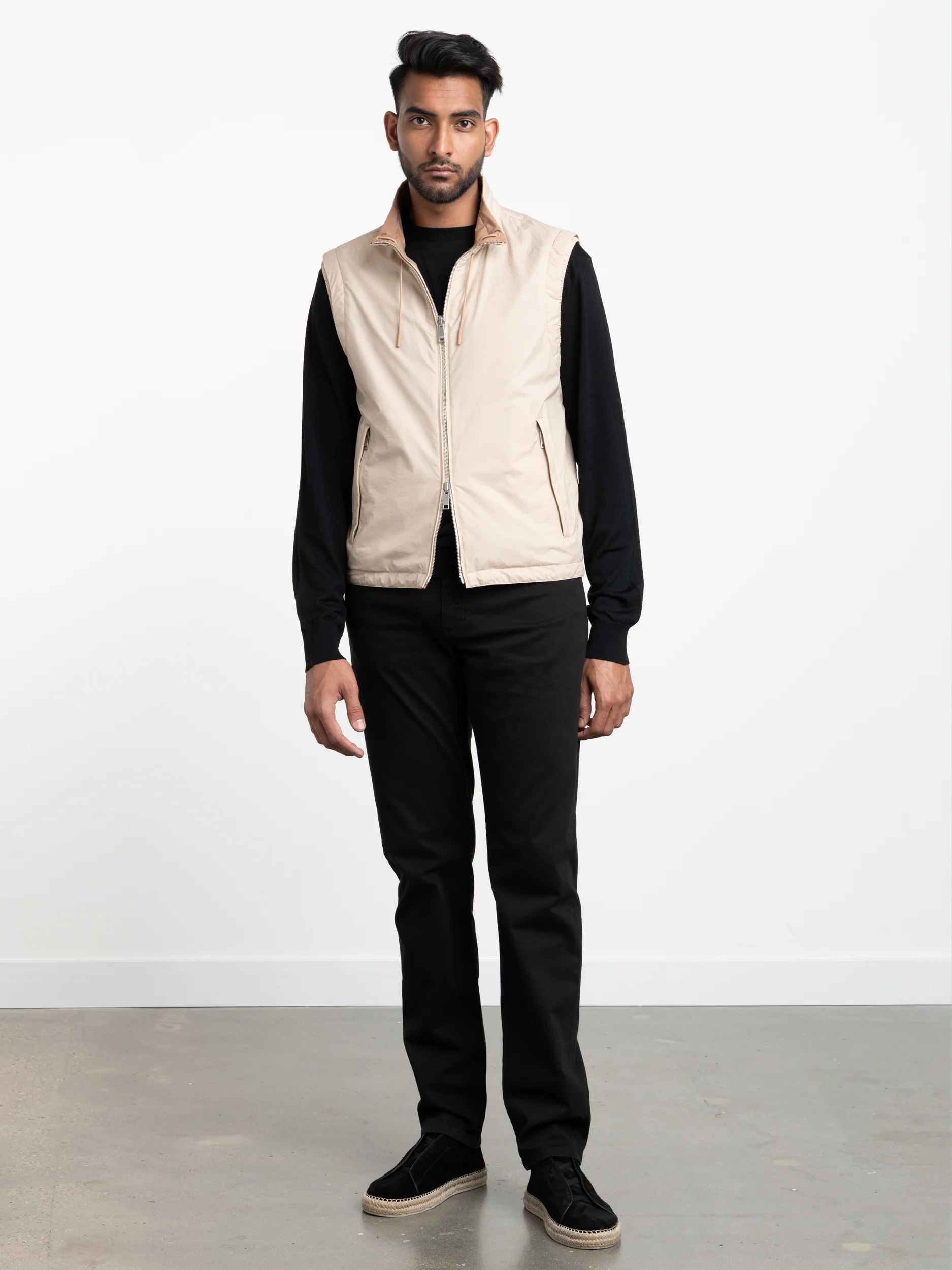 Brown Reversible Technical Fabric Brezza Vest - Image 3