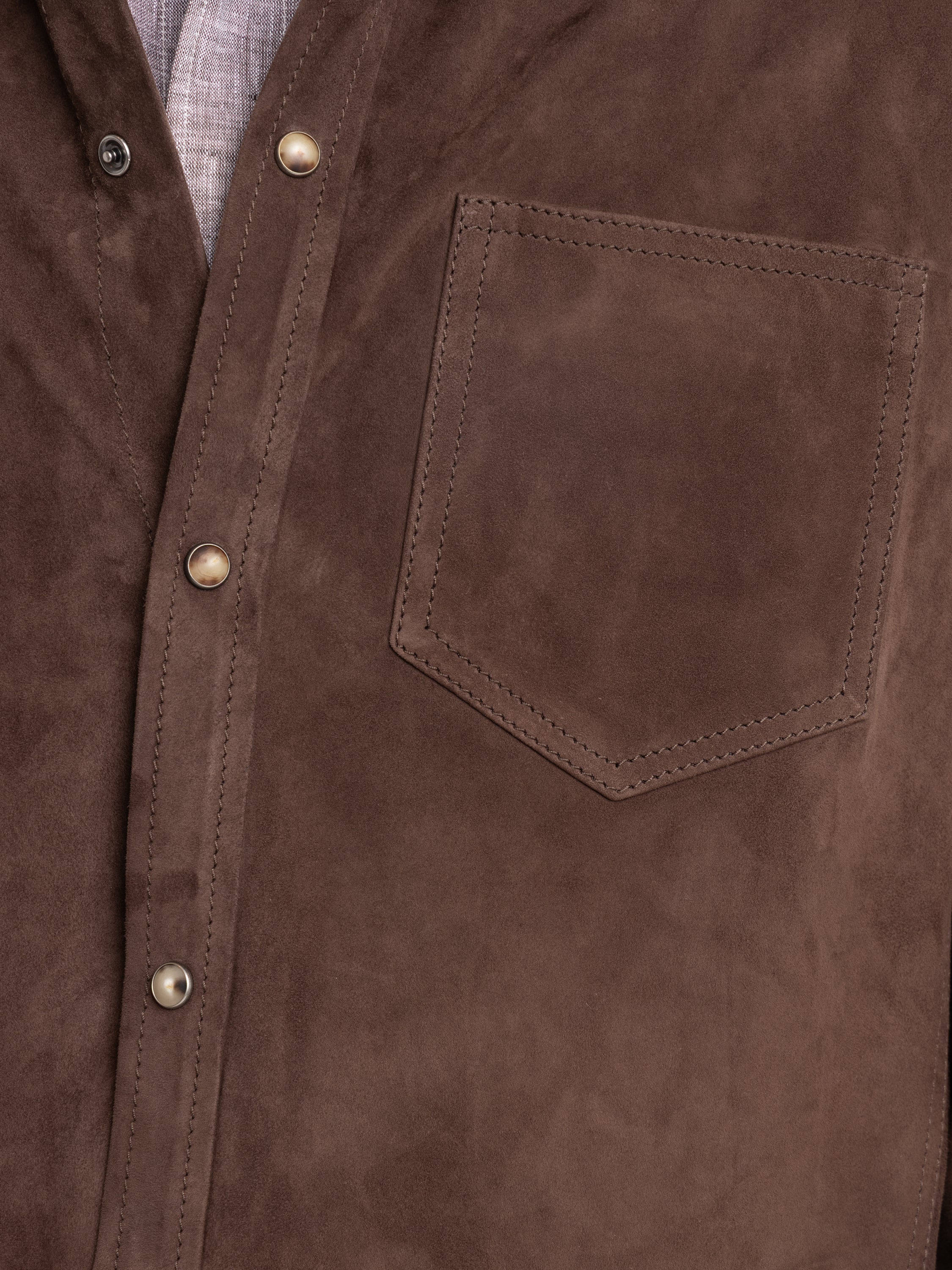 Espresso Brown Suede Overshirt - Image 7