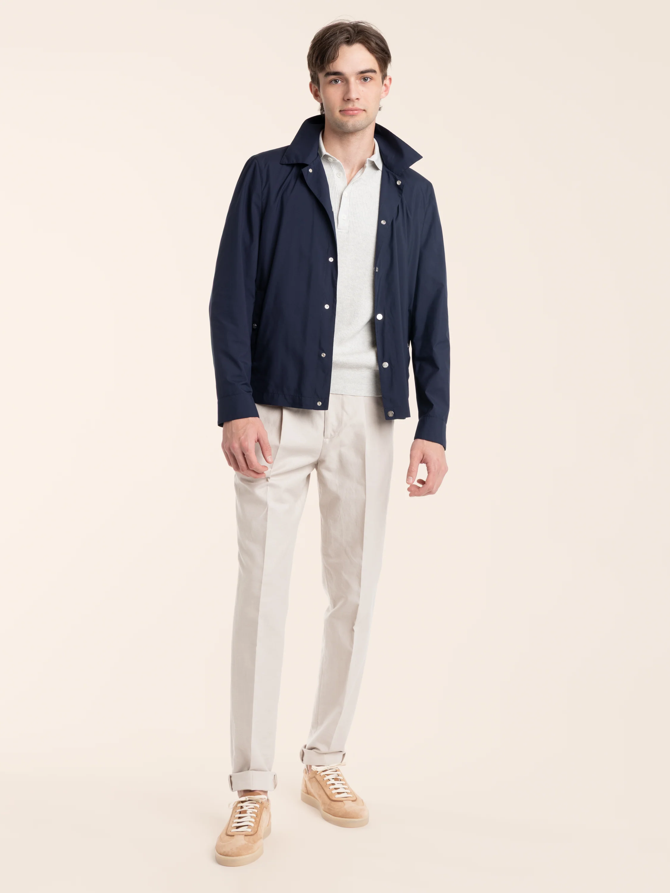 Blue Lightweight Nylon Unlined Outerwear Jacket - Image 2