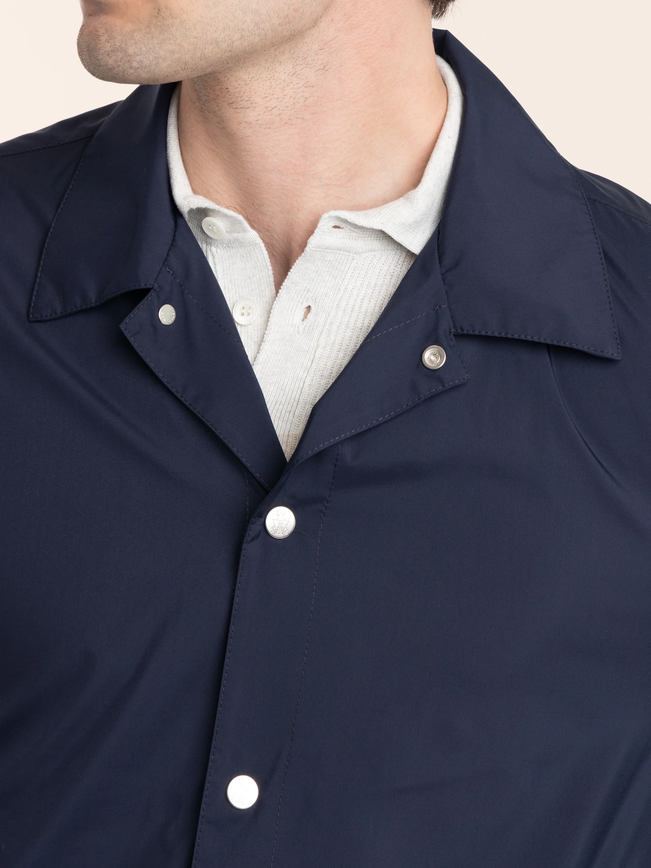 Blue Lightweight Nylon Unlined Outerwear Jacket - Image 8