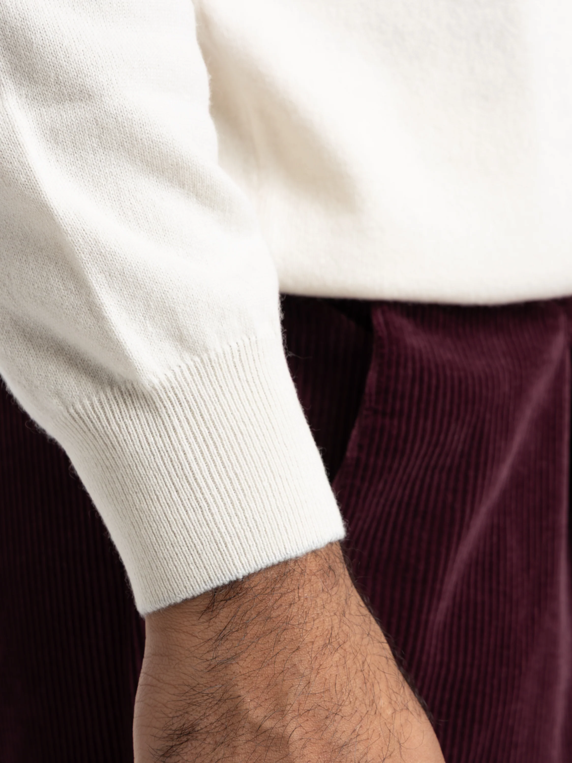 Cream Cashmere Crewneck Sweater - Image 6