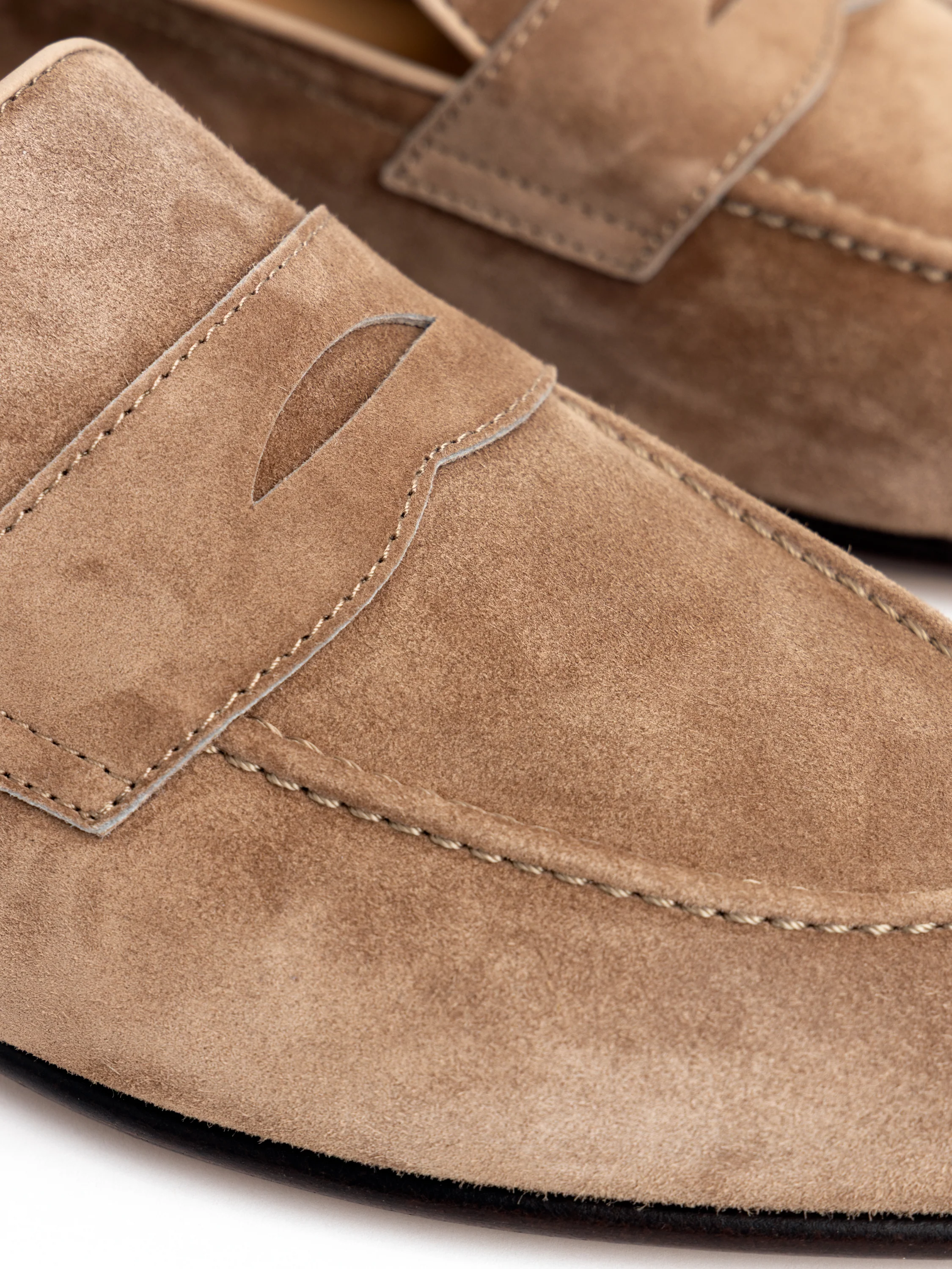 Light Brown Suede Soft Penny Loafers - Image 4