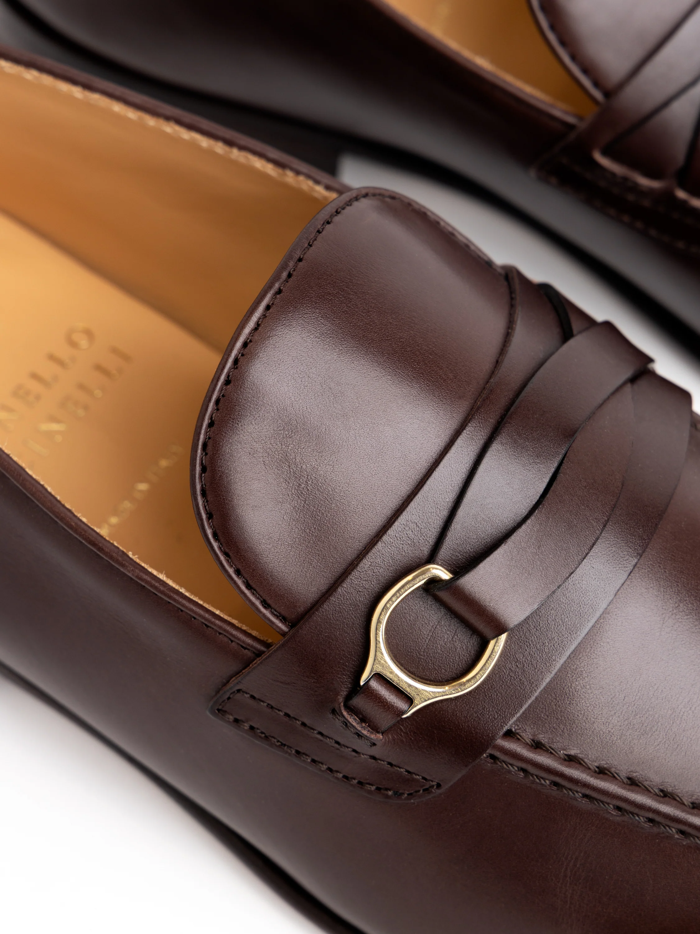 Dark Mahogany Soft Waxed Calfskin Loafers with bit detail - Image 2