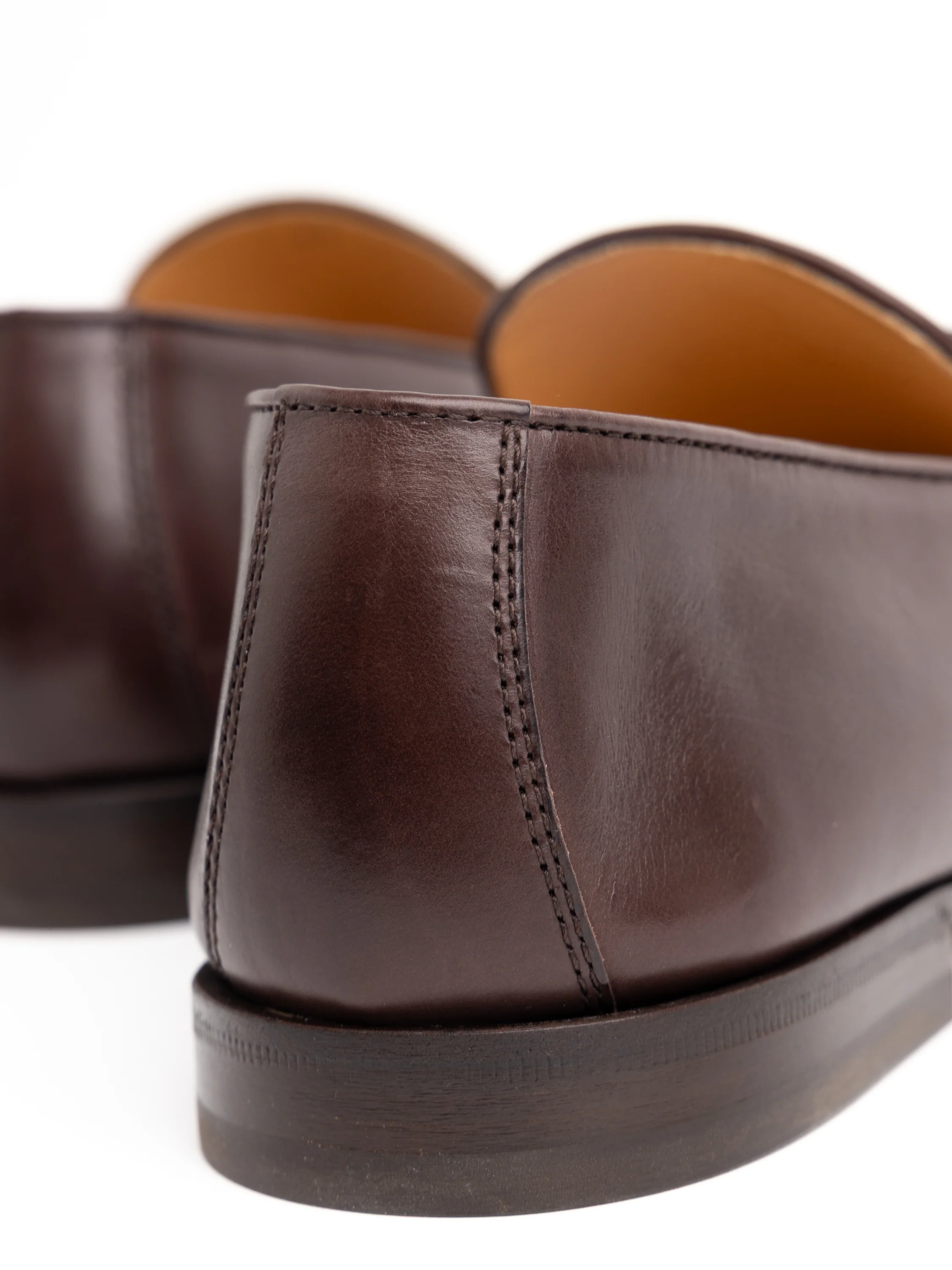 Dark Mahogany Soft Waxed Calfskin Loafers with bit detail - Image 8