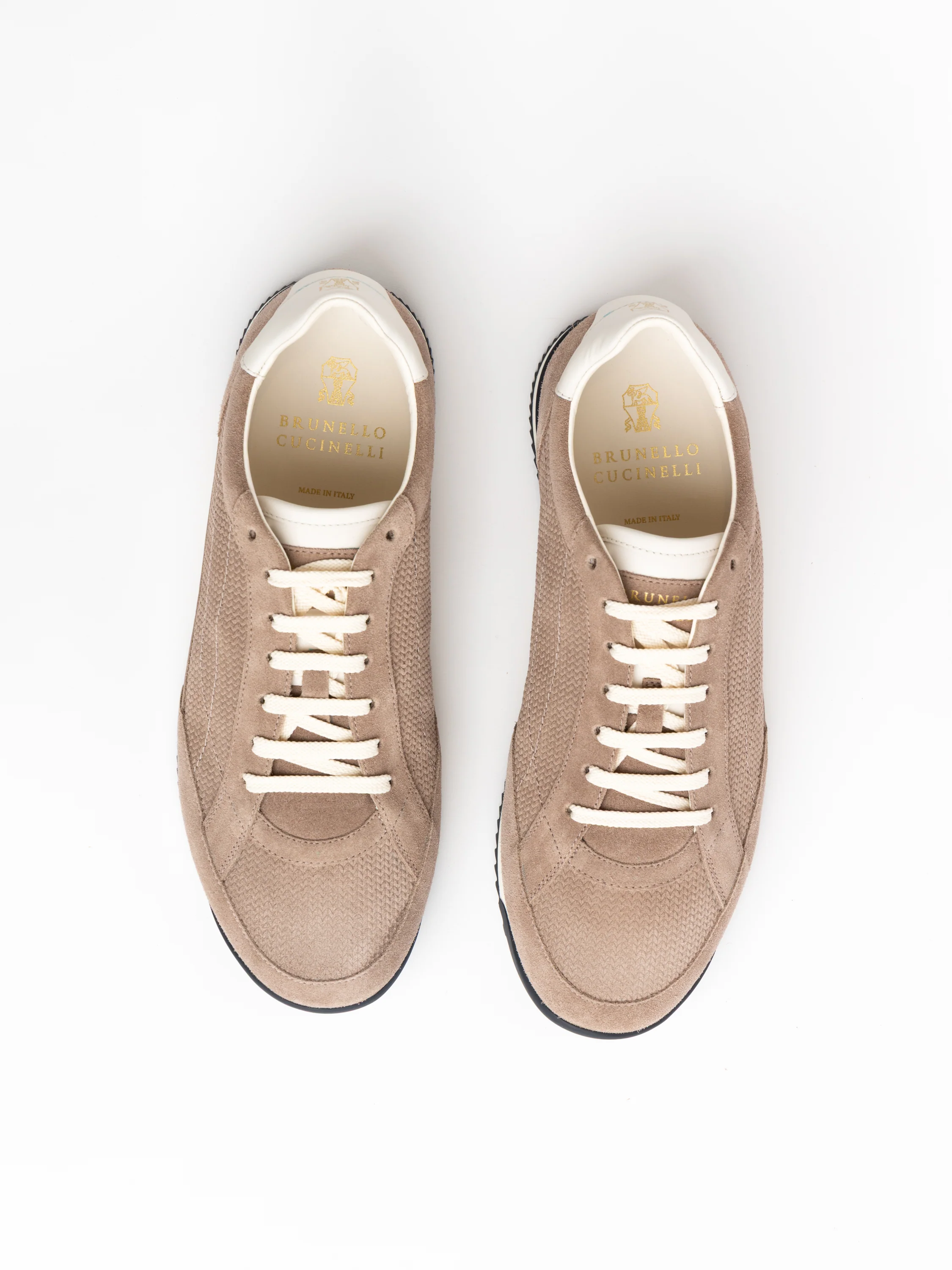 Light Brown Panelled Suede Sneakers - Image 2