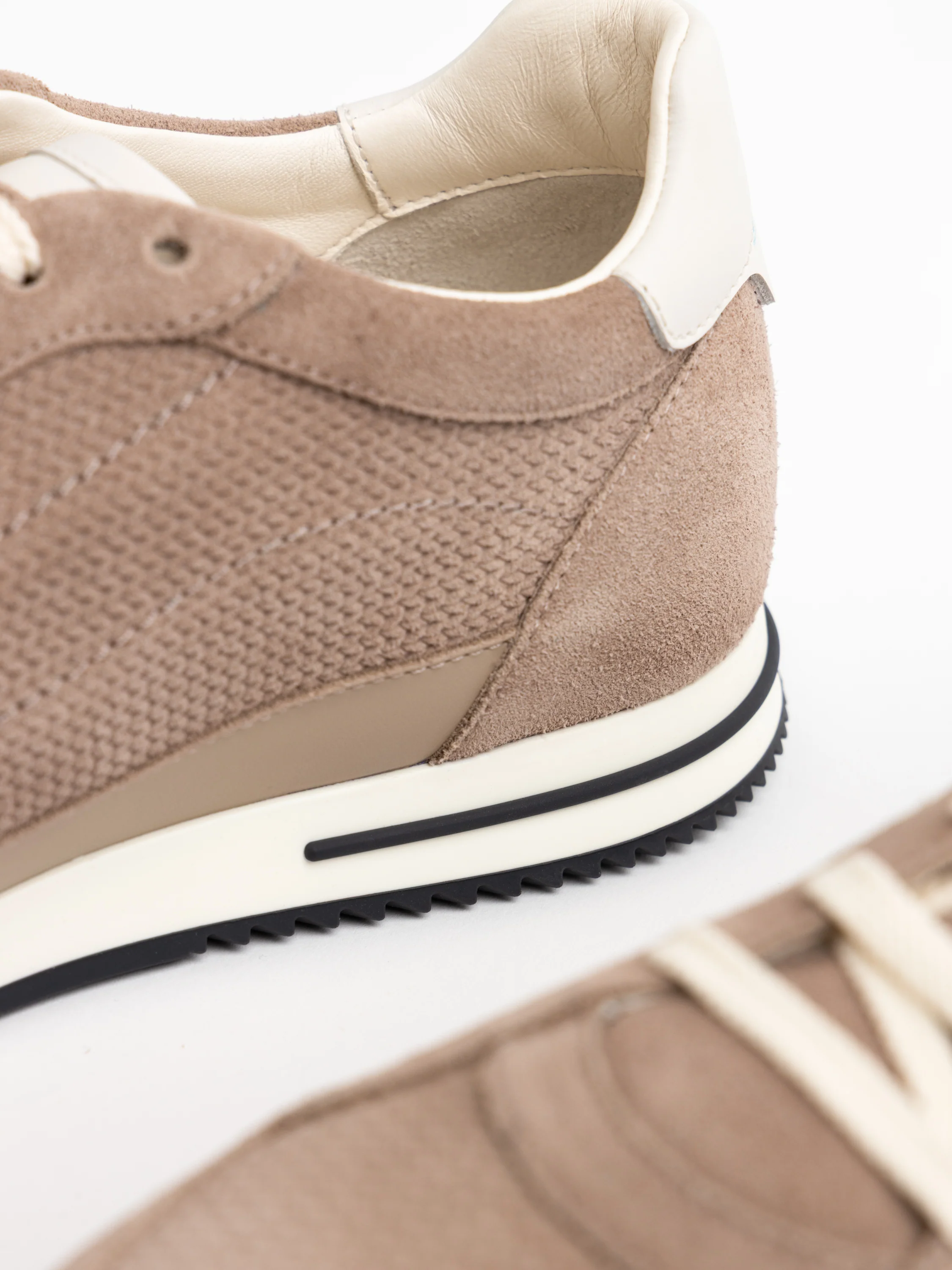 Light Brown Panelled Suede Sneakers - Image 4