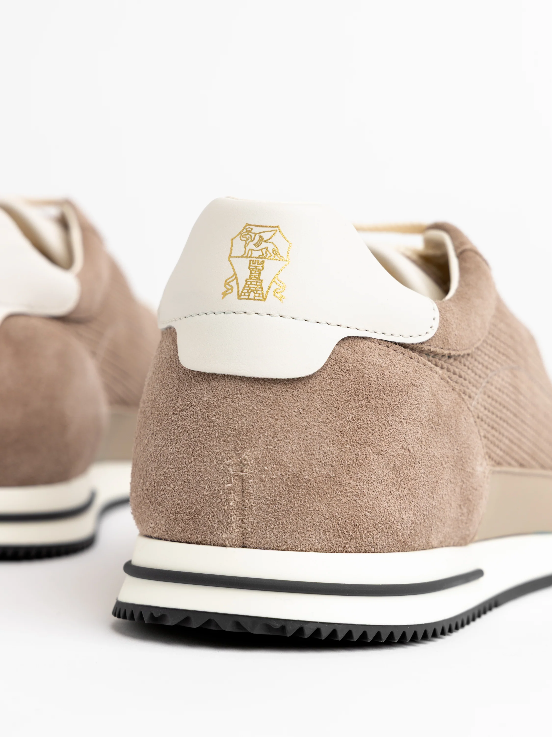 Light Brown Panelled Suede Sneakers - Image 6