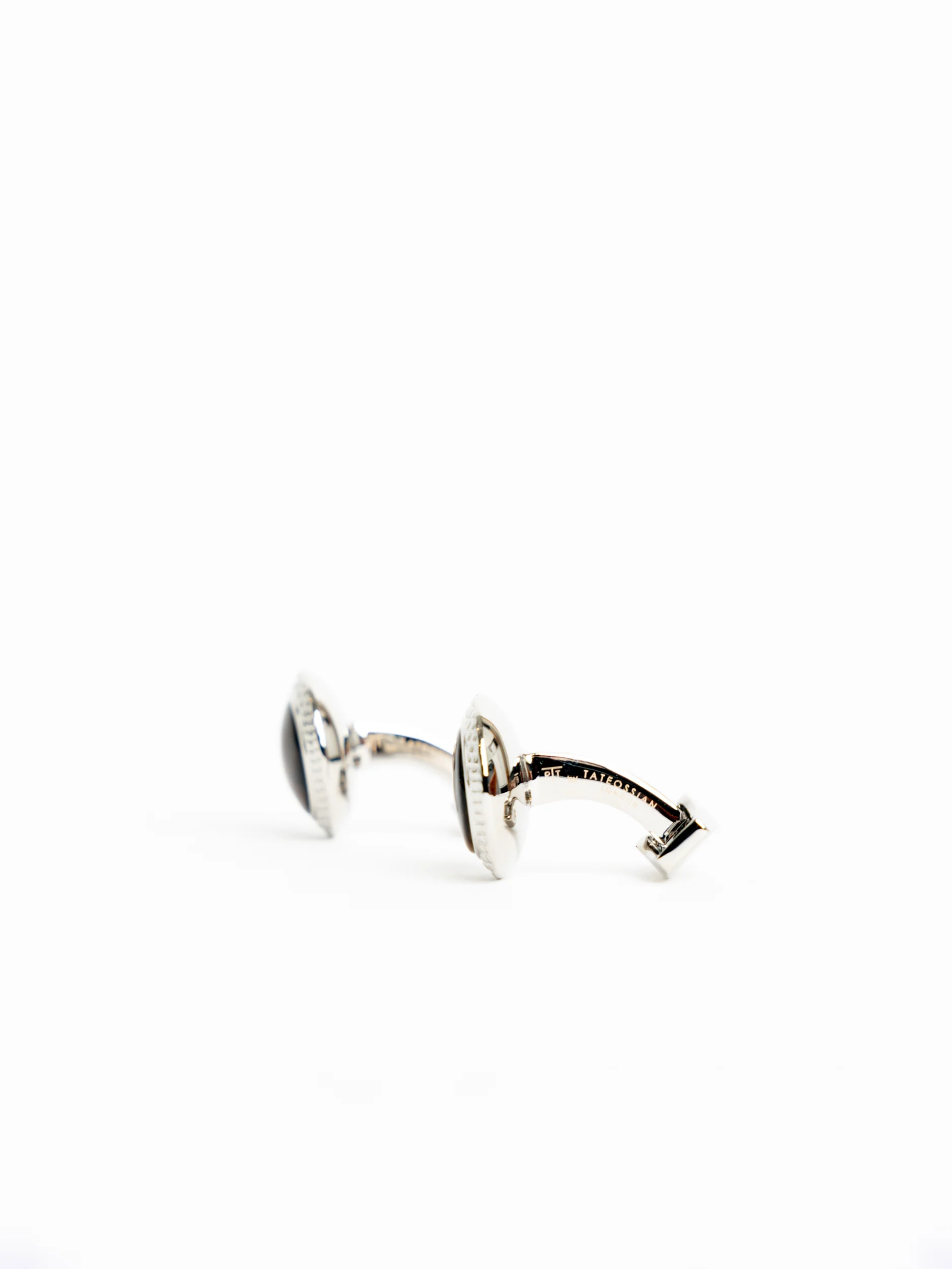 Caramel Brown Tiger Eye Bullseye Cufflinks - Image 3