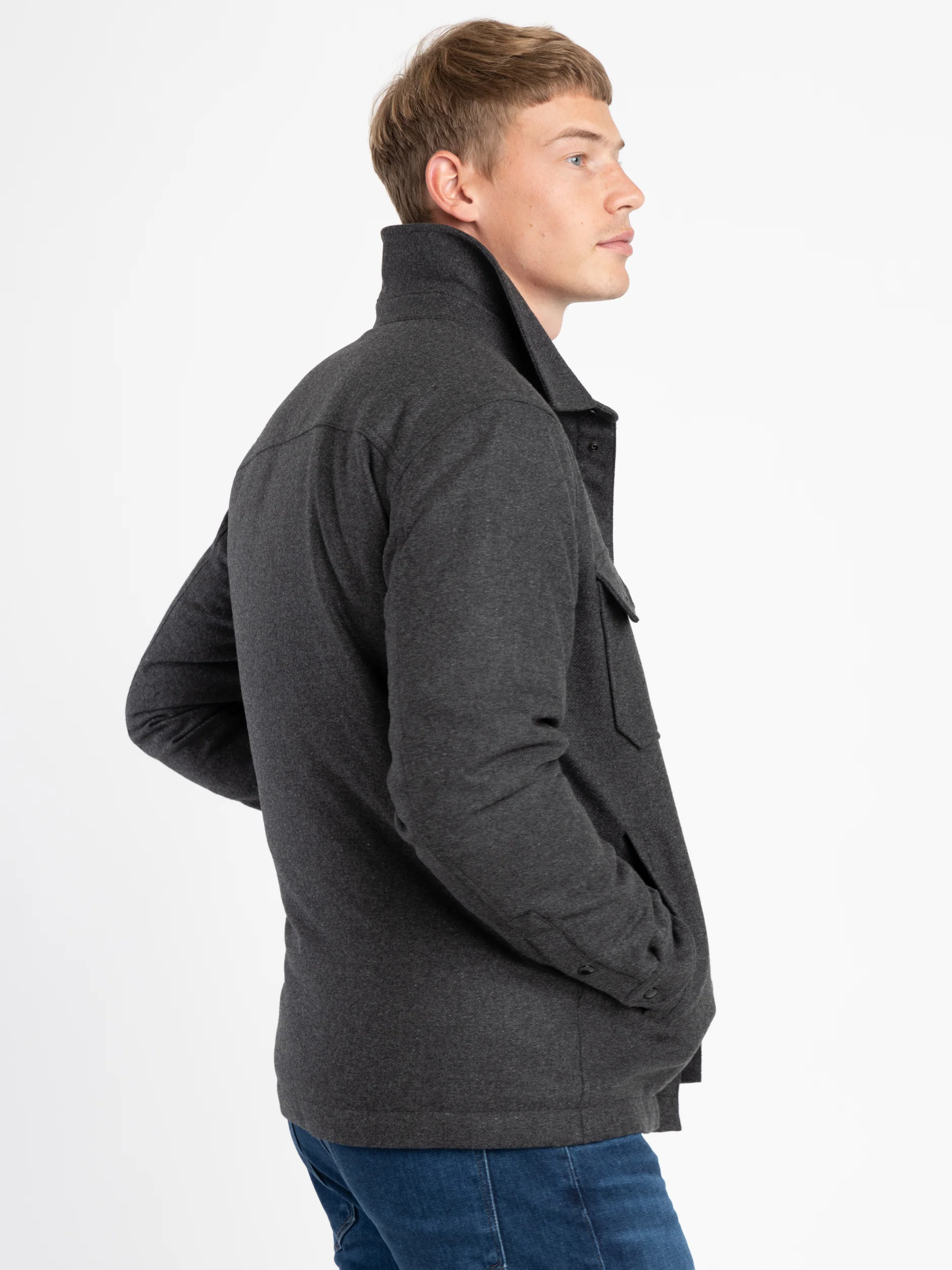 Charcoal Grey Alaskan Wool Overshirt - Image 3