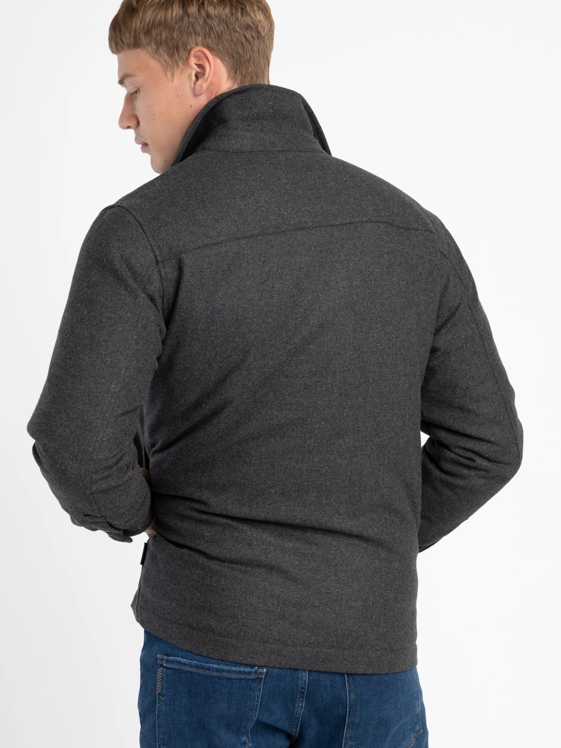 Charcoal Grey Alaskan Wool Overshirt - Image 4
