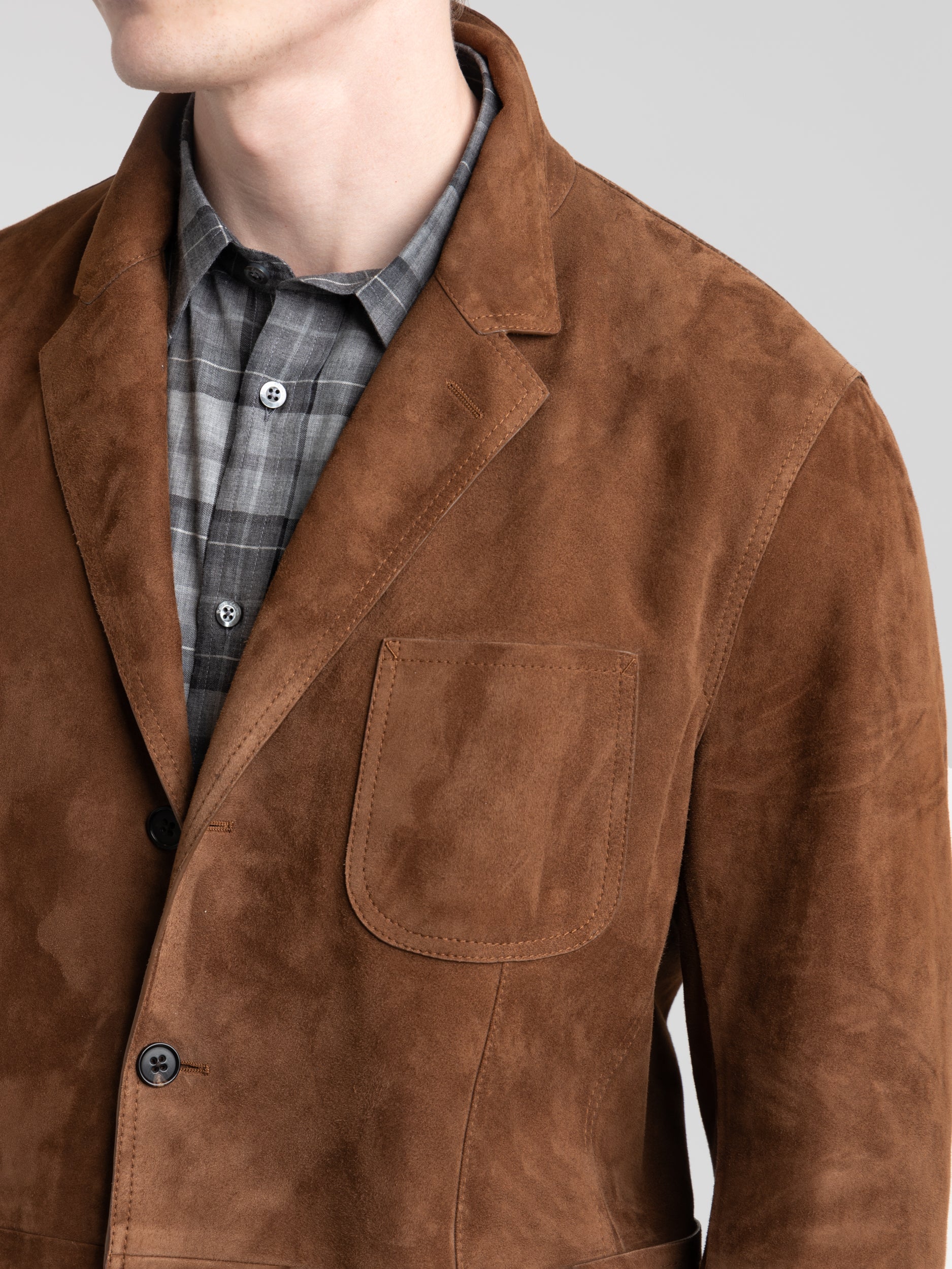 Chestnut Brown Hand-Tailored Suede Sport Jacket - Image 5