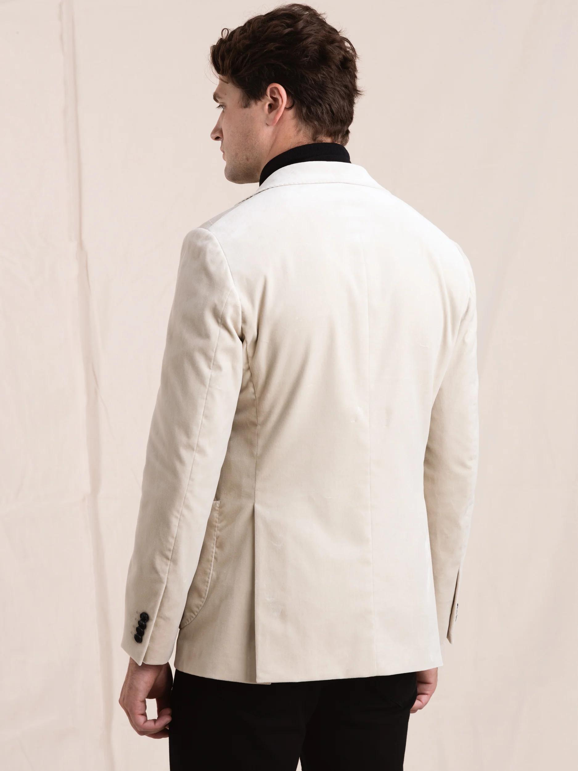 Cream Velvet Sport Jacket - Image 3