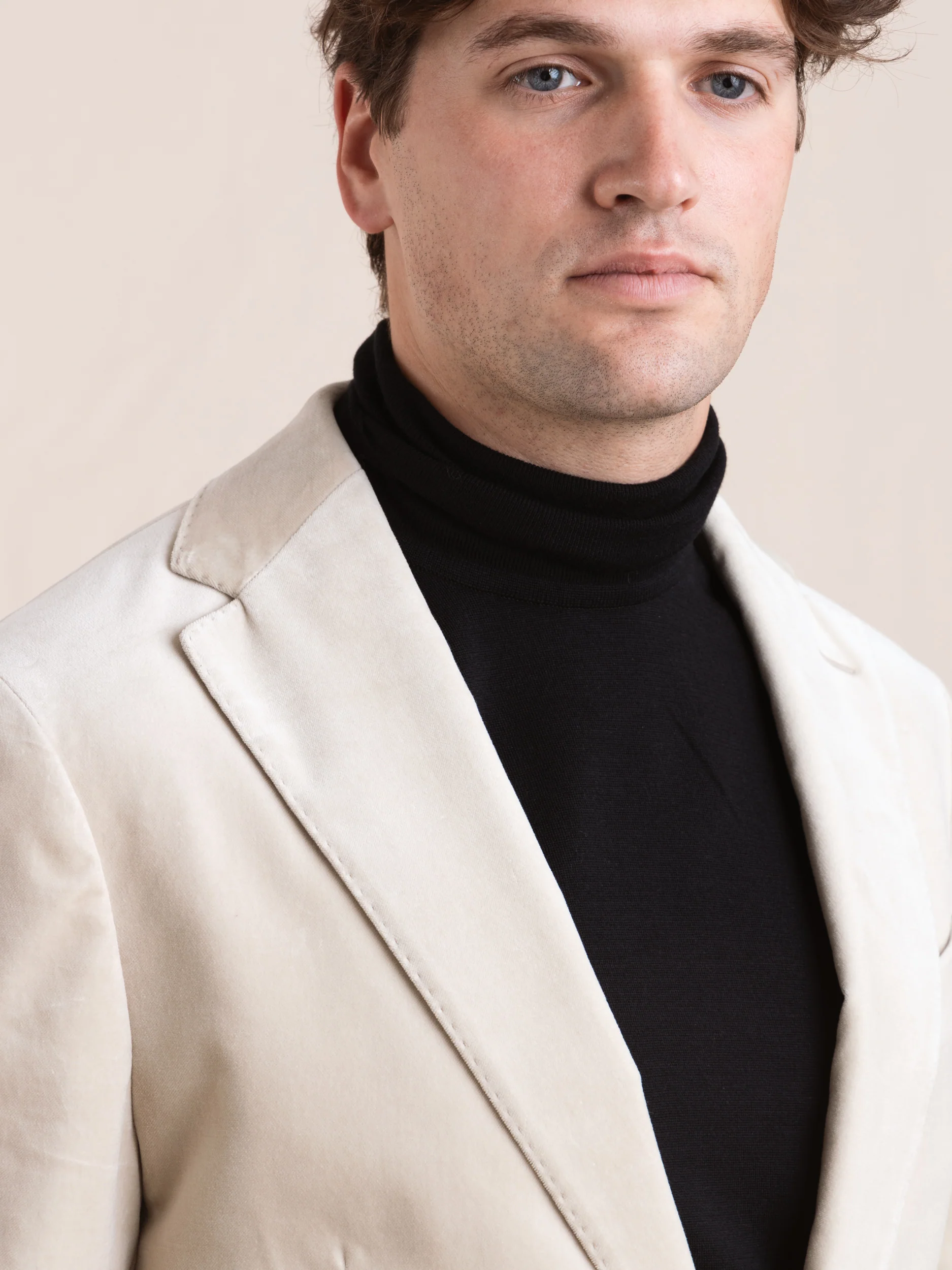 Cream Velvet Sport Jacket - Image 4