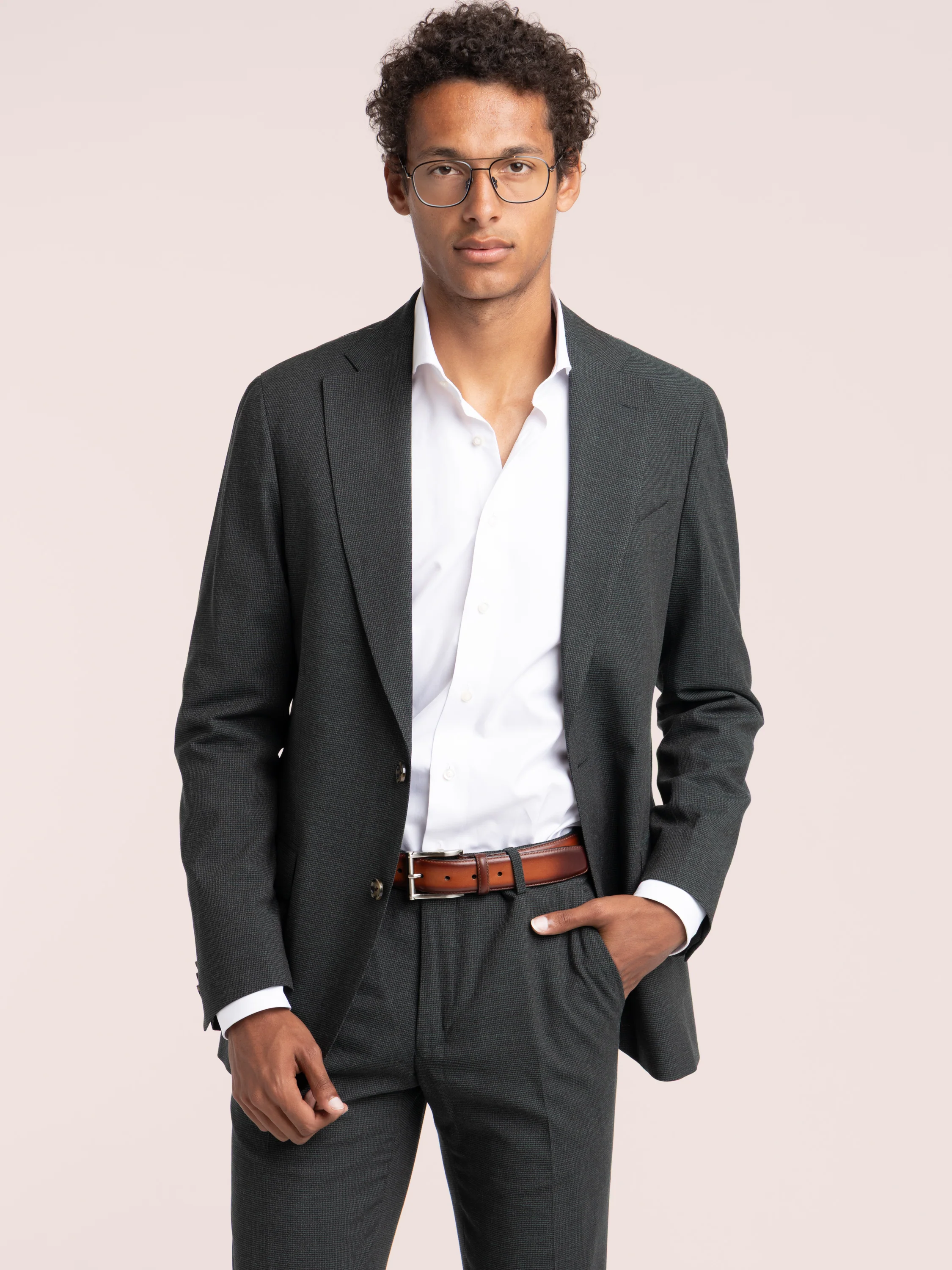 Dark Green Check Wool Suit - Image 2