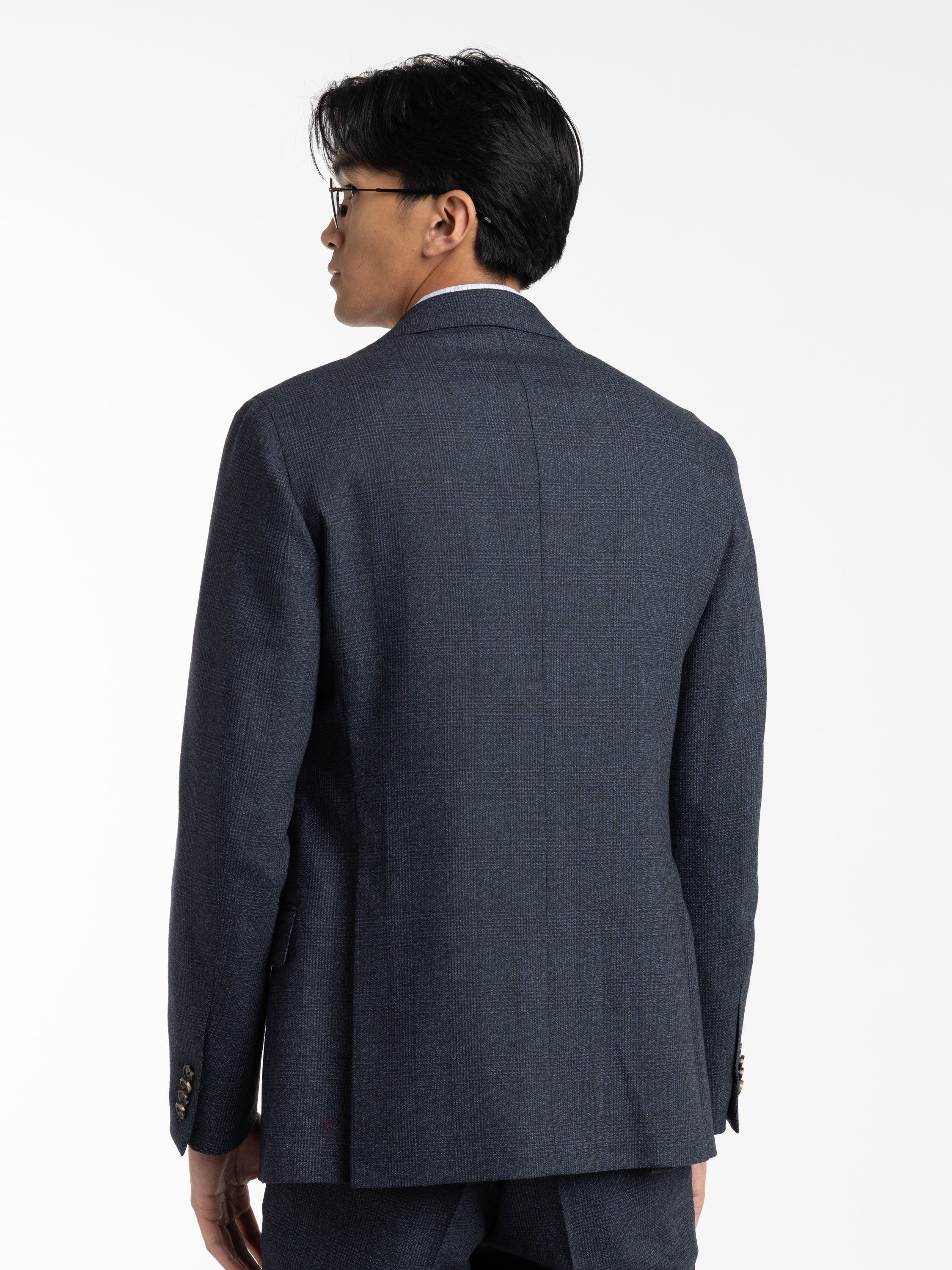 Navy Micro Houndstooth Wool Suit - Image 5