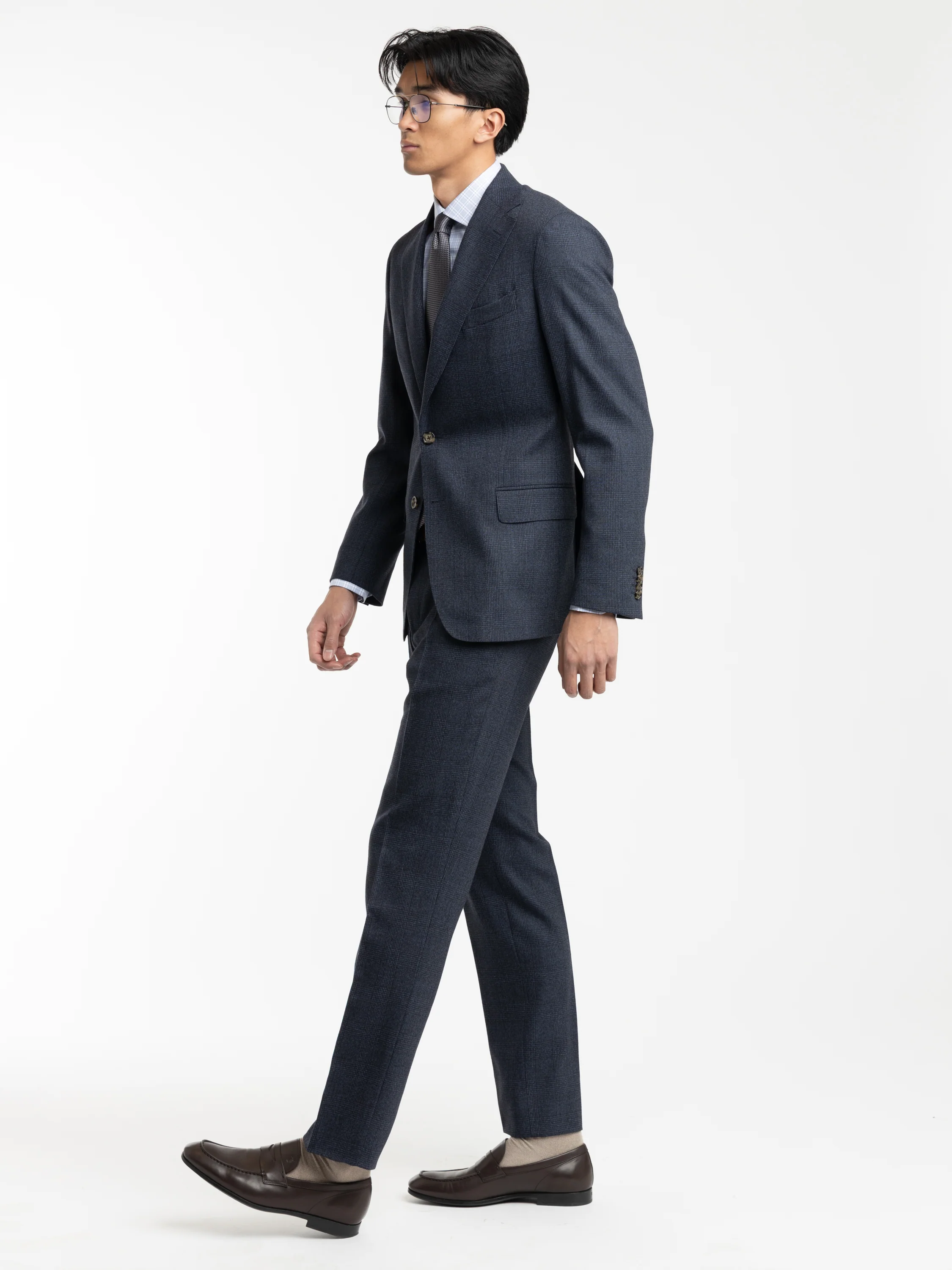 Navy Micro Houndstooth Wool Suit - Image 8