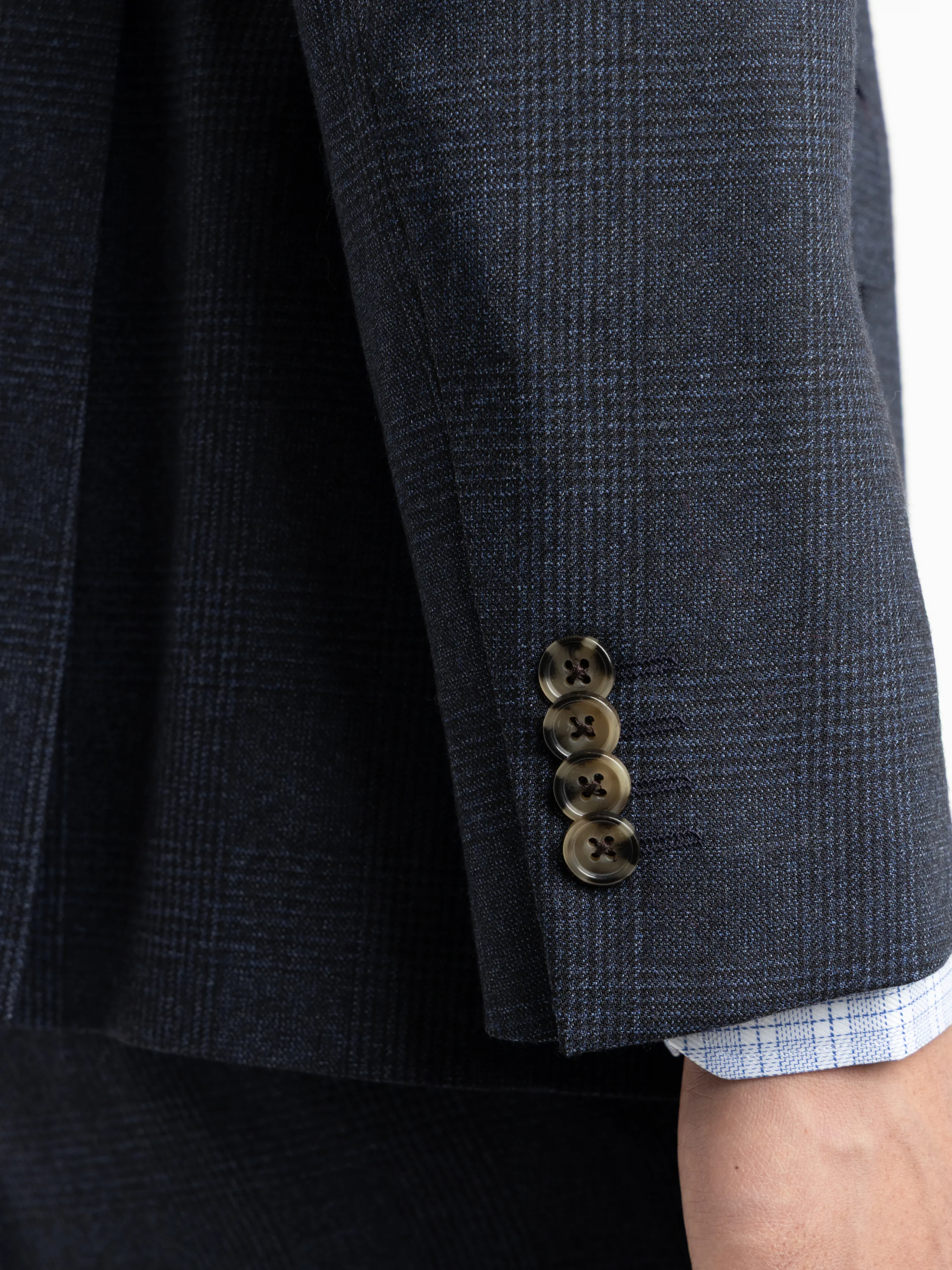 Navy Micro Houndstooth Wool Suit - Image 9