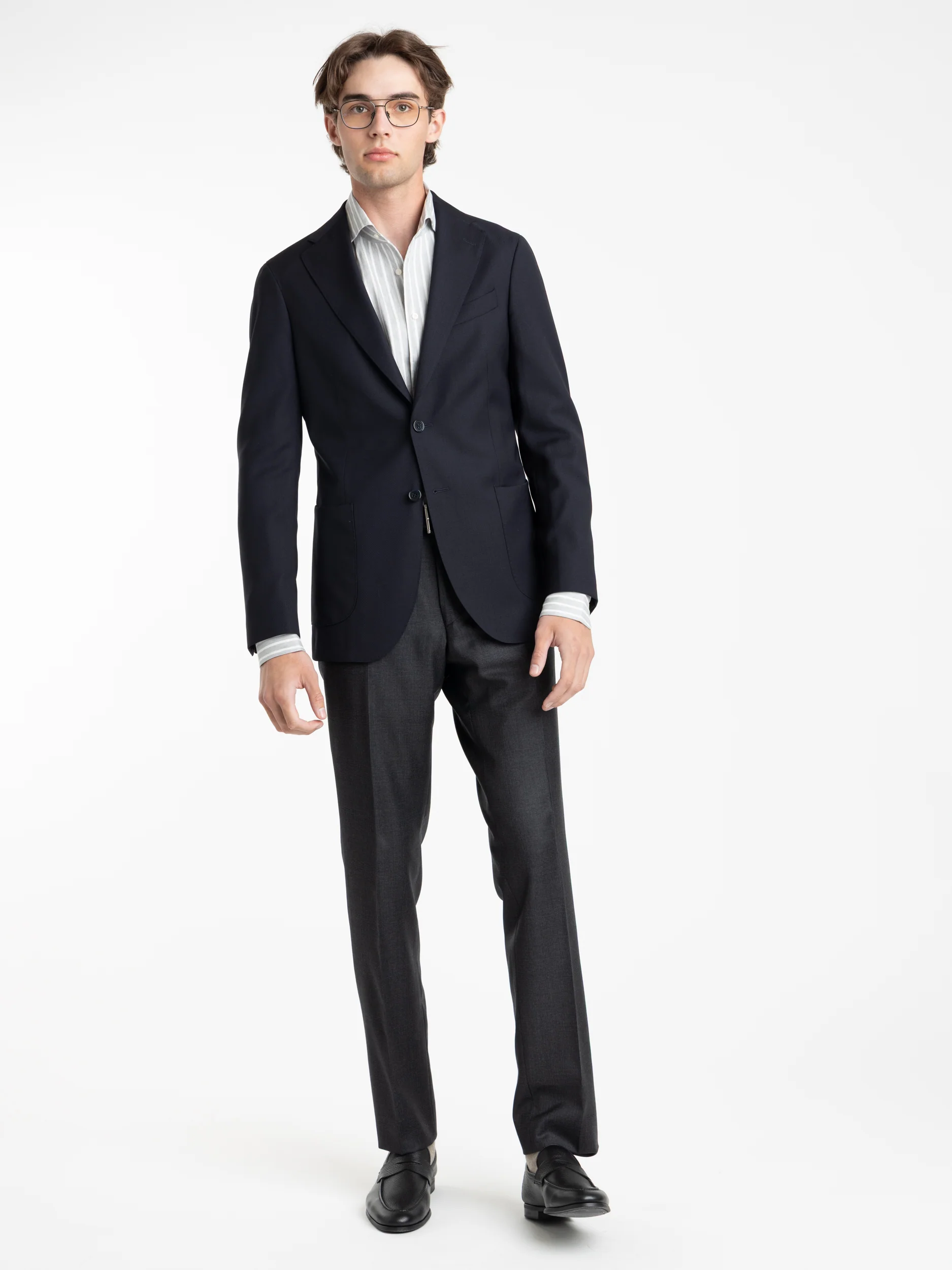 Navy Wool Sport Jacket - Image 2